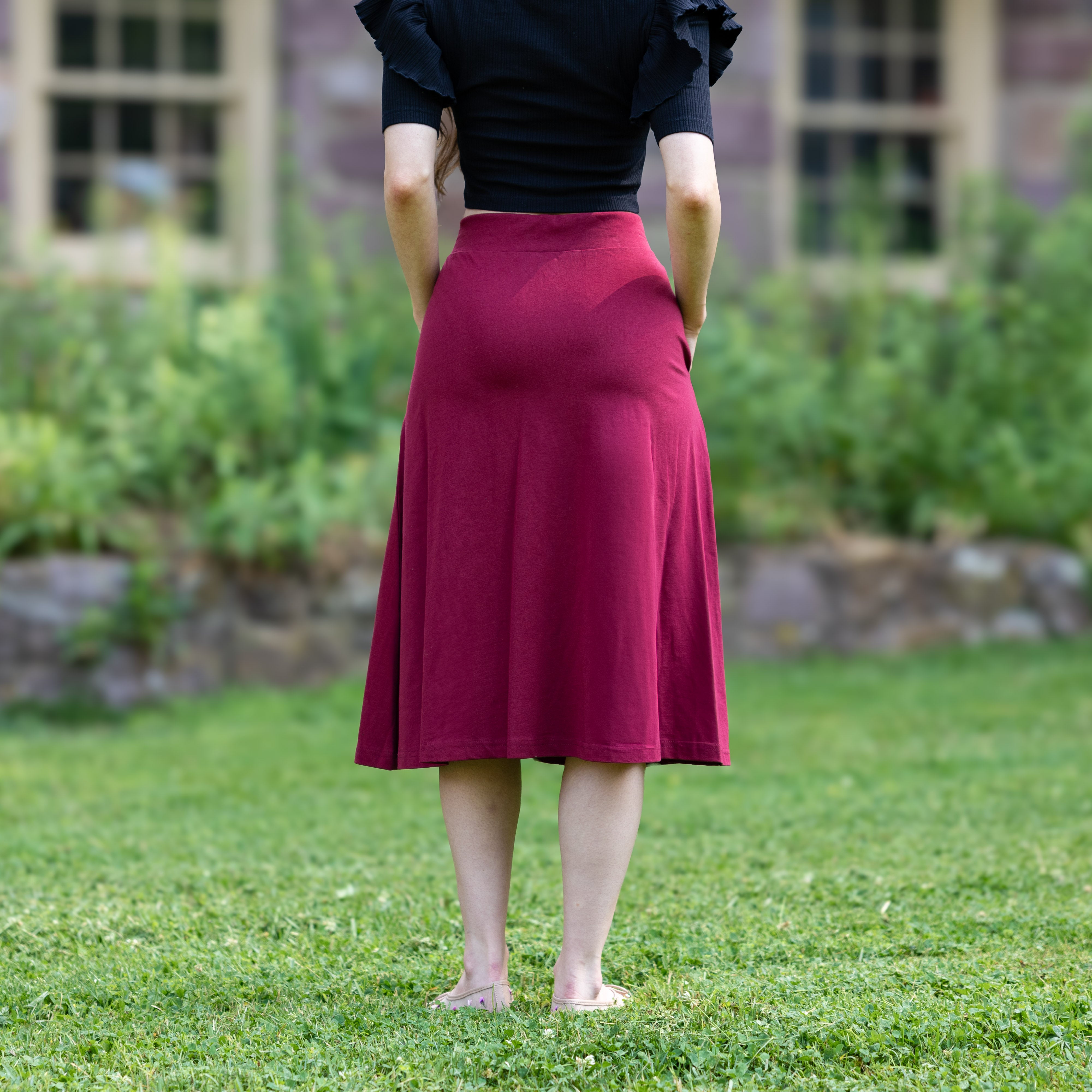Maroon A-Line Skirt