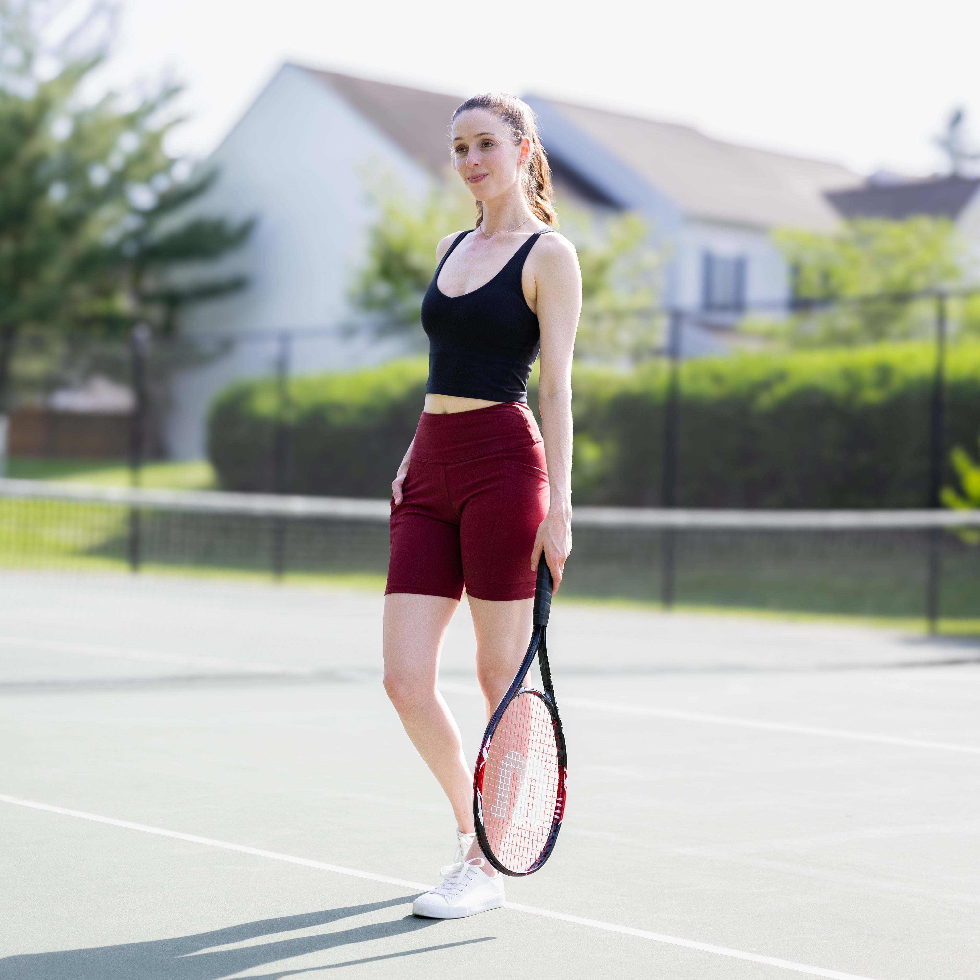 Maroon Adults Shorts with Pockets