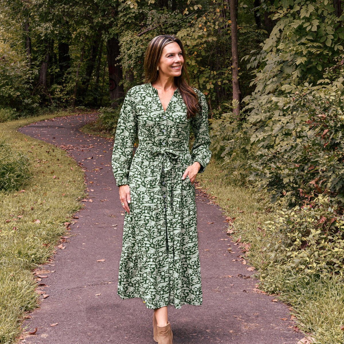 Marsh Majesty Button-Up Midi Dress