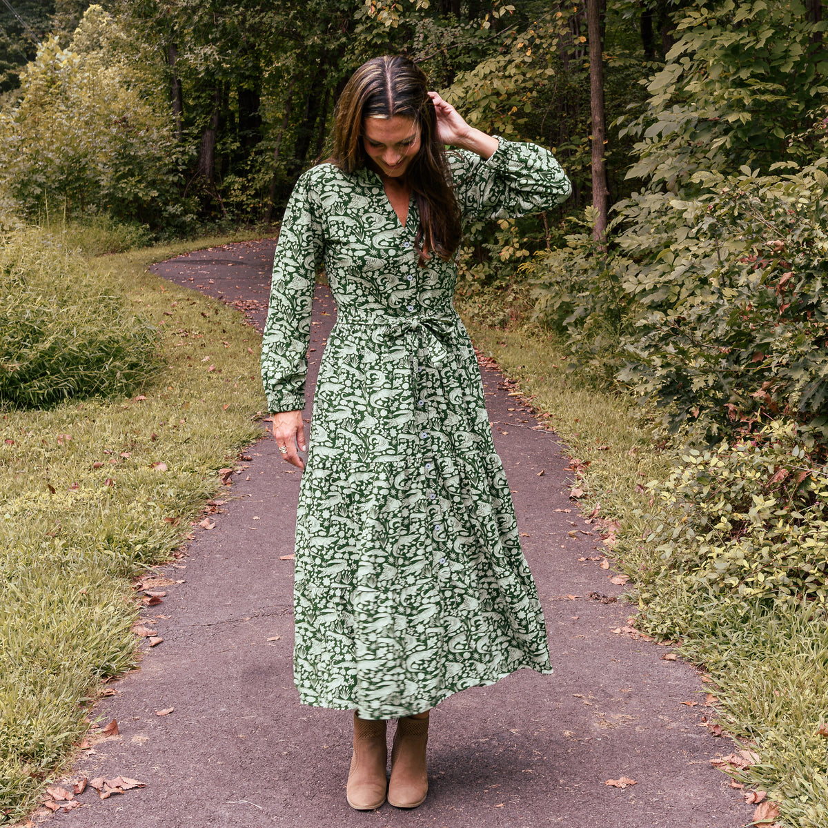 Marsh Majesty Button-Up Midi Dress