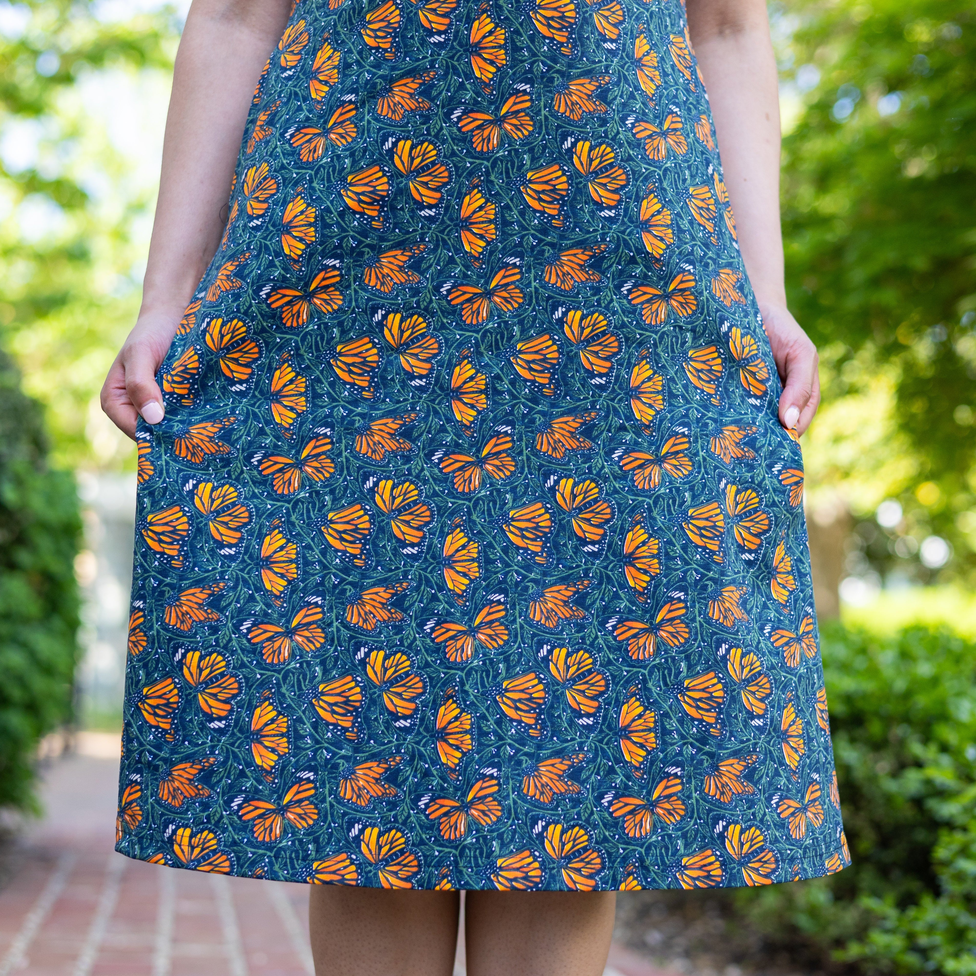Monarch Butterflies A-Line Dress (No Waist Seam)