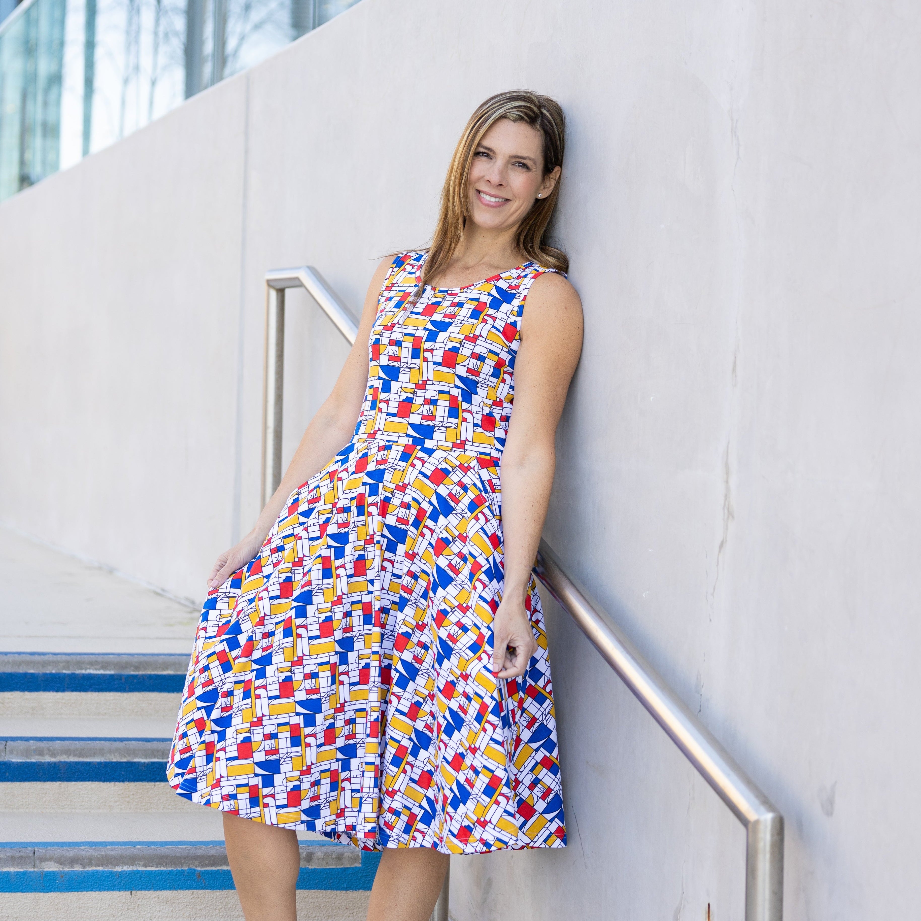 Mondrian Dinos Sleeveless Twirl Dress