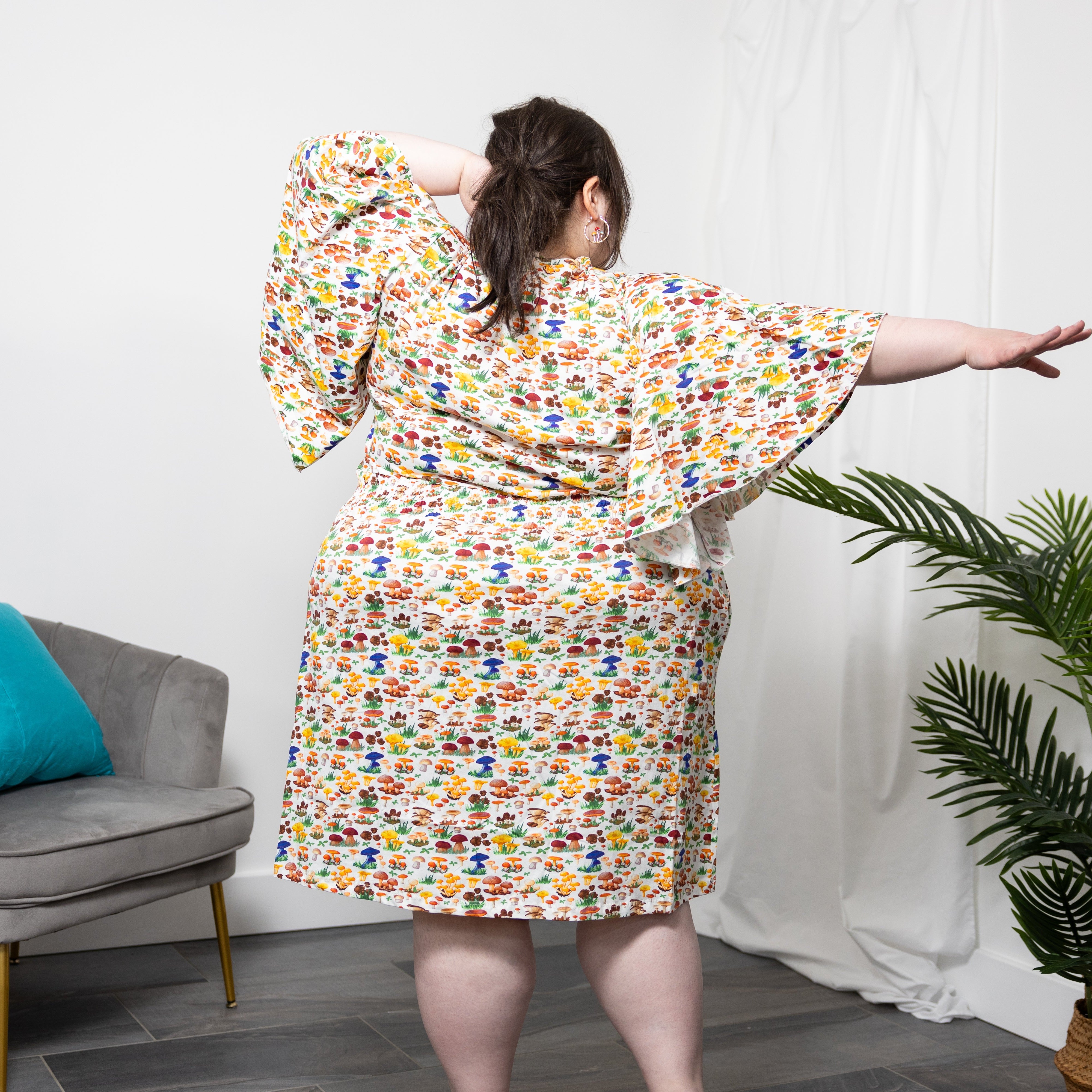 Mushrooms Smocked Waist Dress