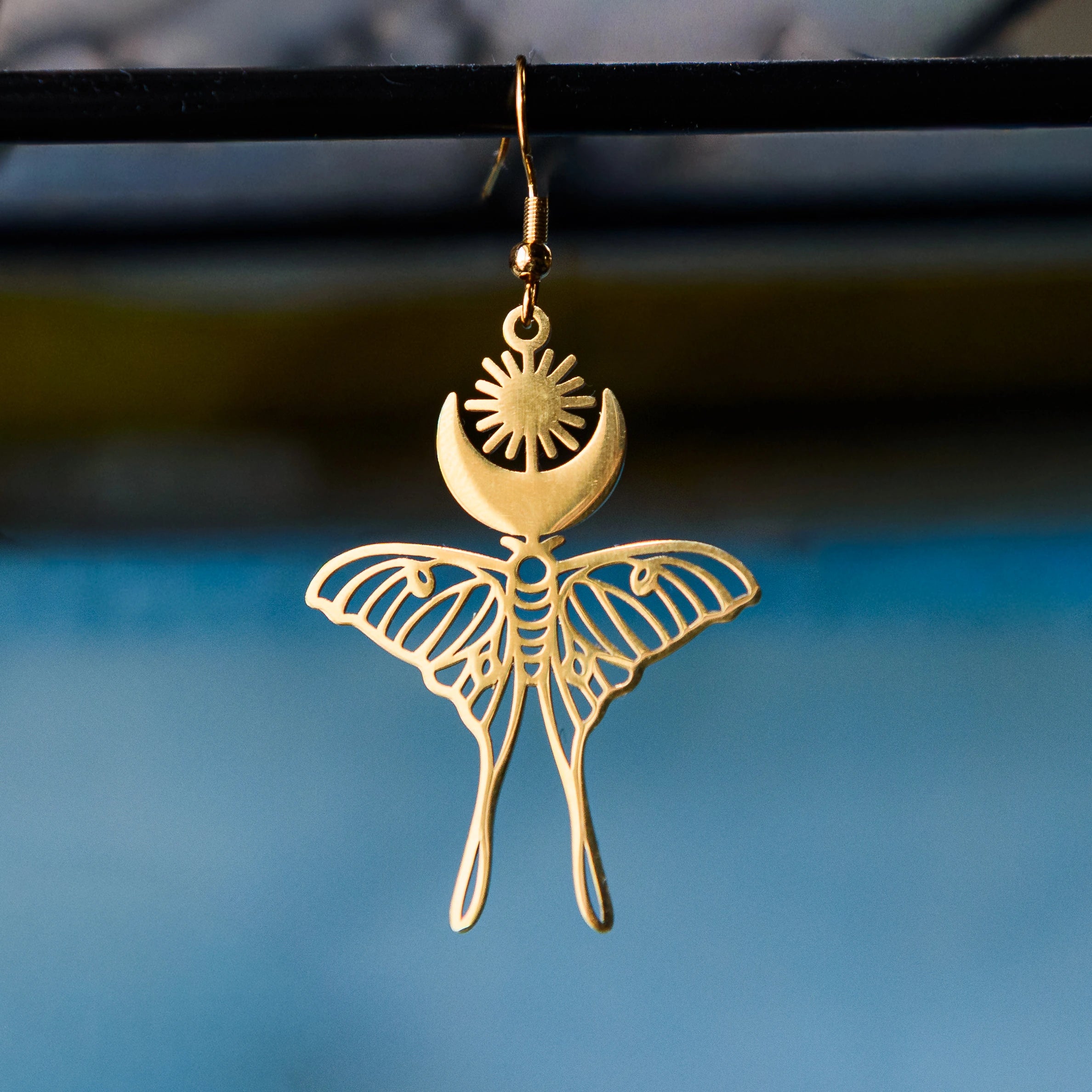 Mystical Moth Stainless Steel Earrings