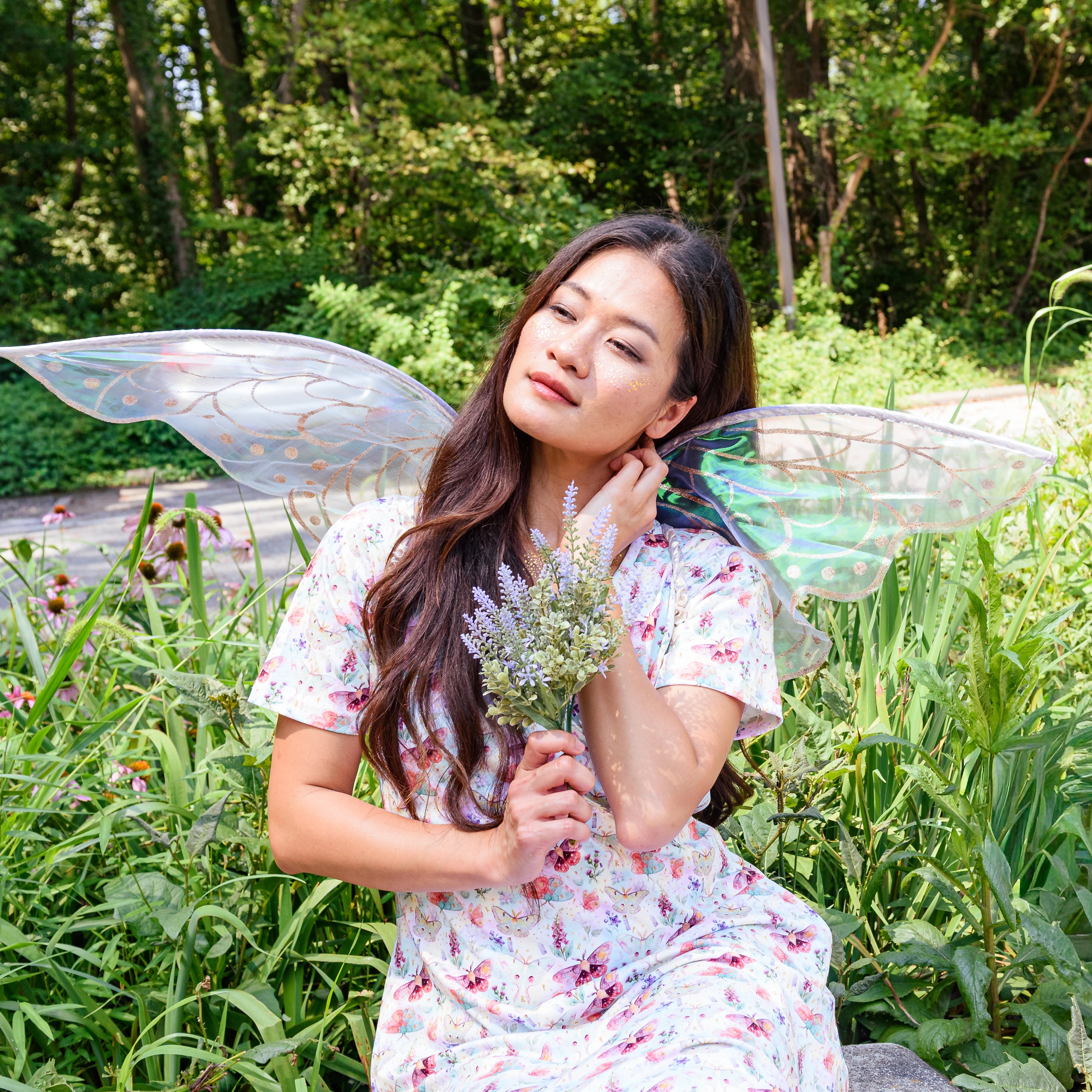 Mystical Moths Maxi Dress with Pockets