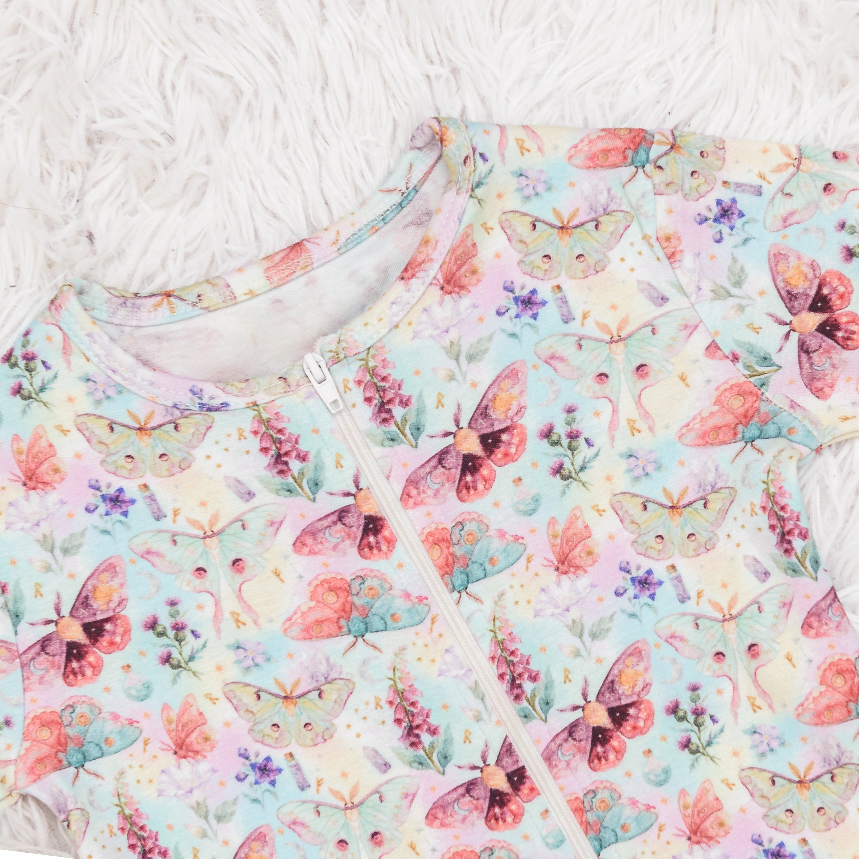 Mystical Moths Long Baby Bodysuit