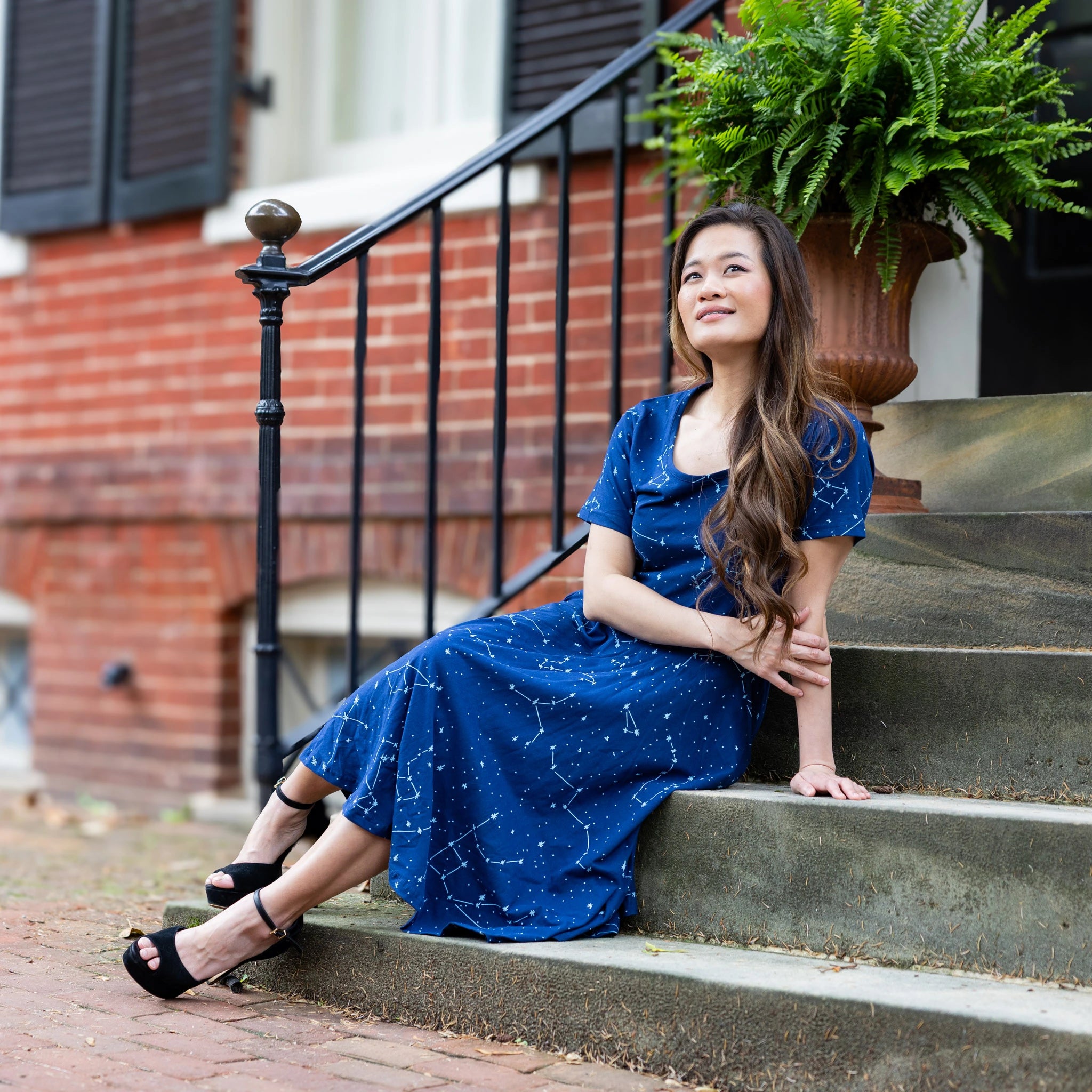 Constellations Glow-in-the-Dark Navy Twirl Dress