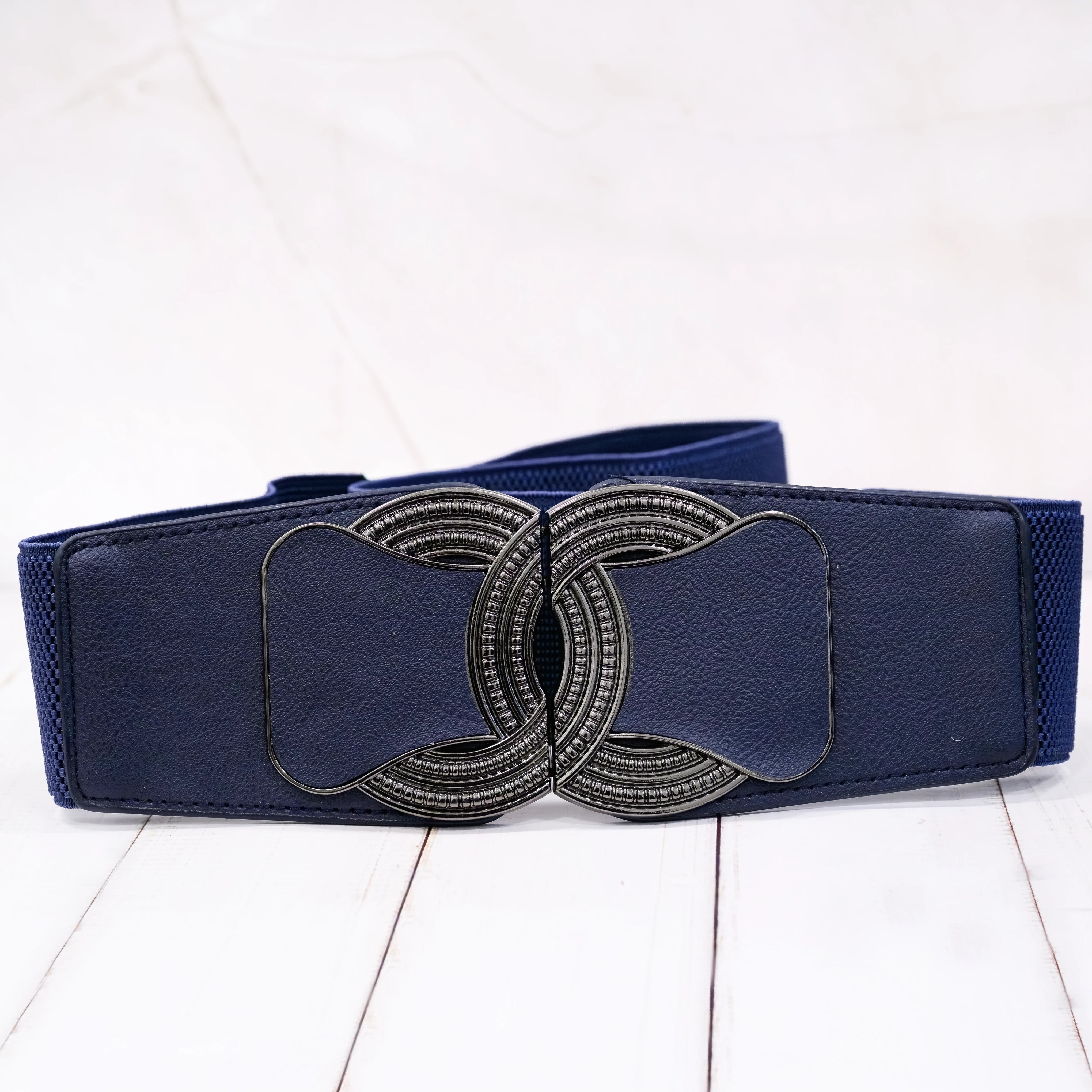 Navy Interlock Circles Belt