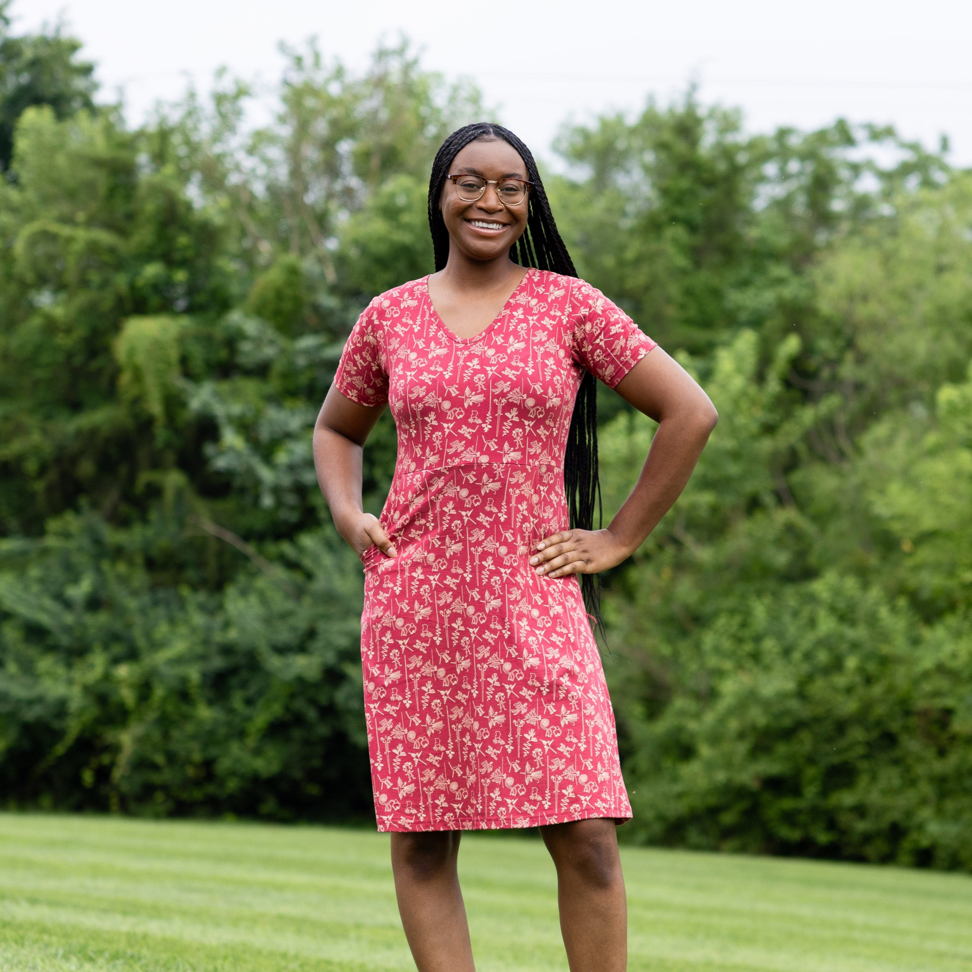 Nazca Lines A-Line Dress (With Waist Seam)