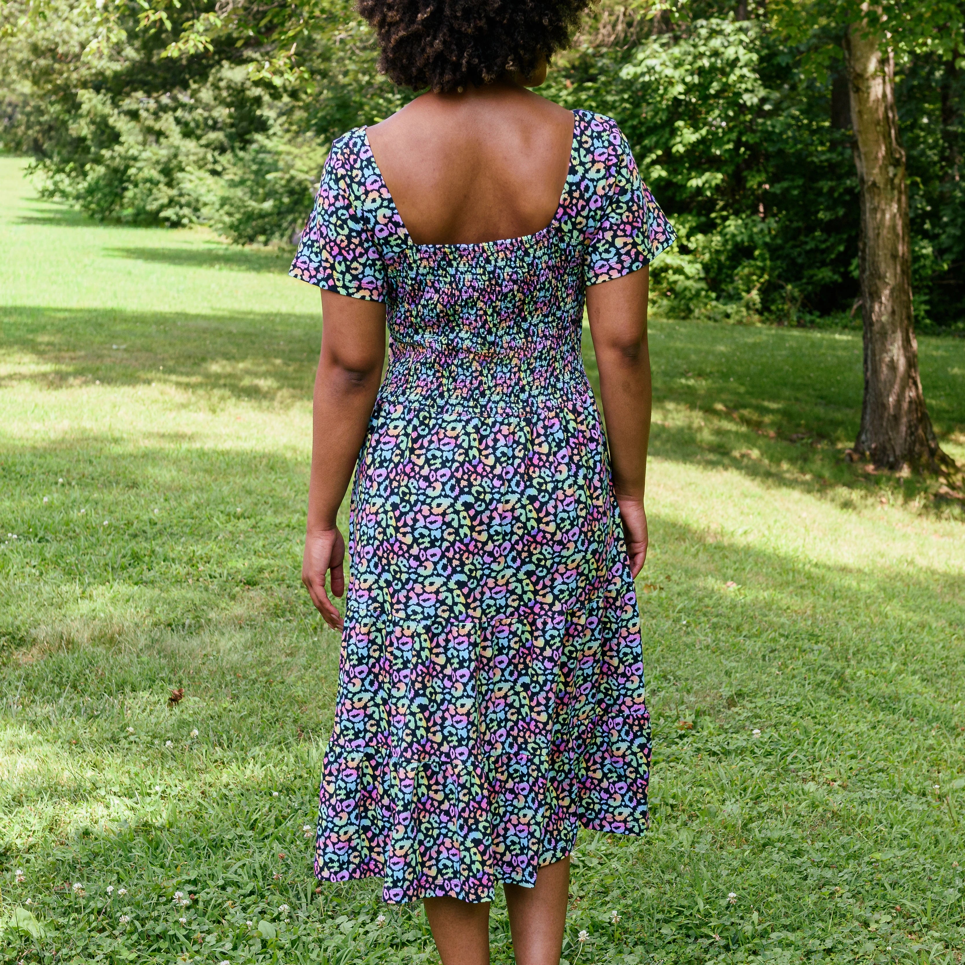 Neon Leopard Dress with Pockets
