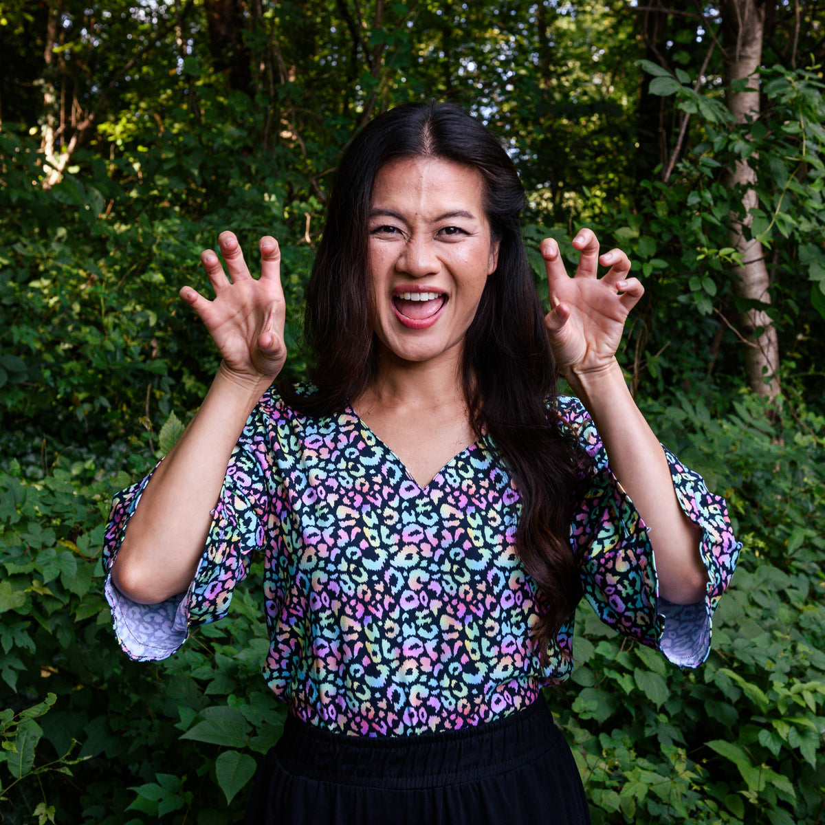 Neon Leopard Tunic Top