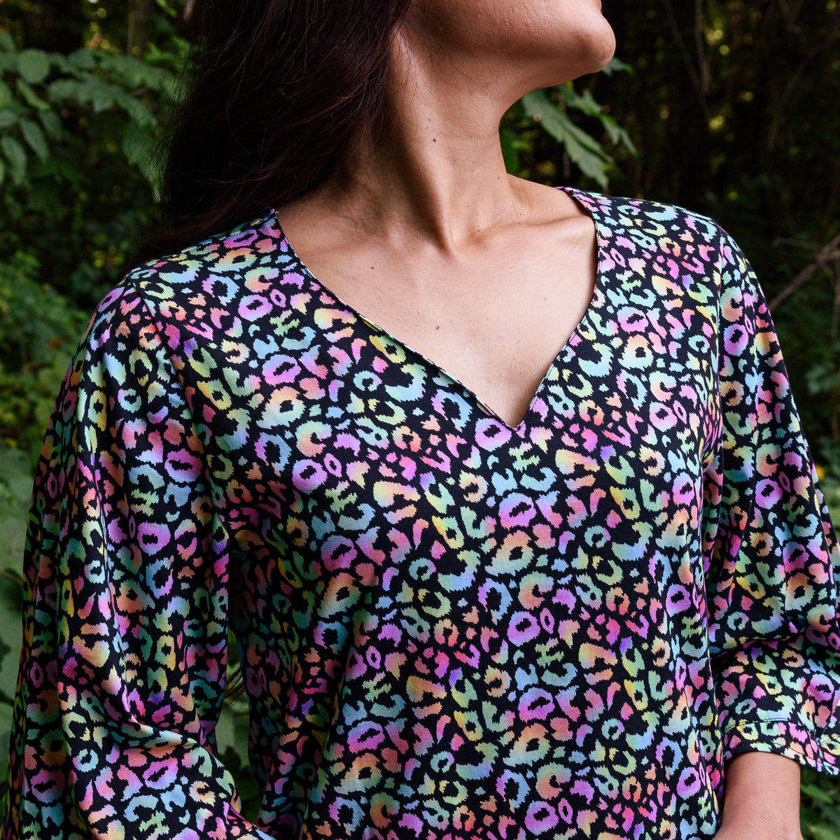 Neon Leopard Tunic Top