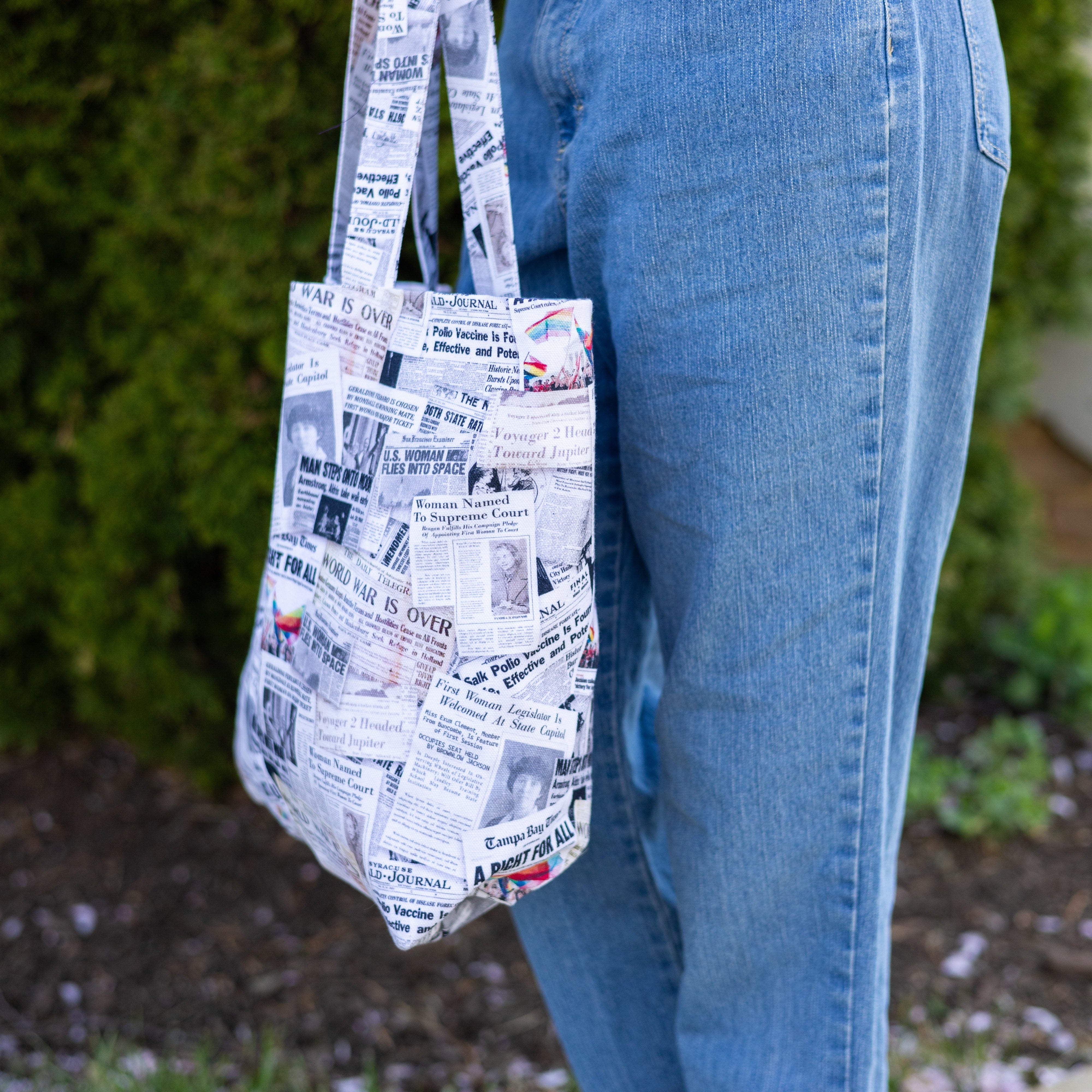 Happy Headlines Tote Bag