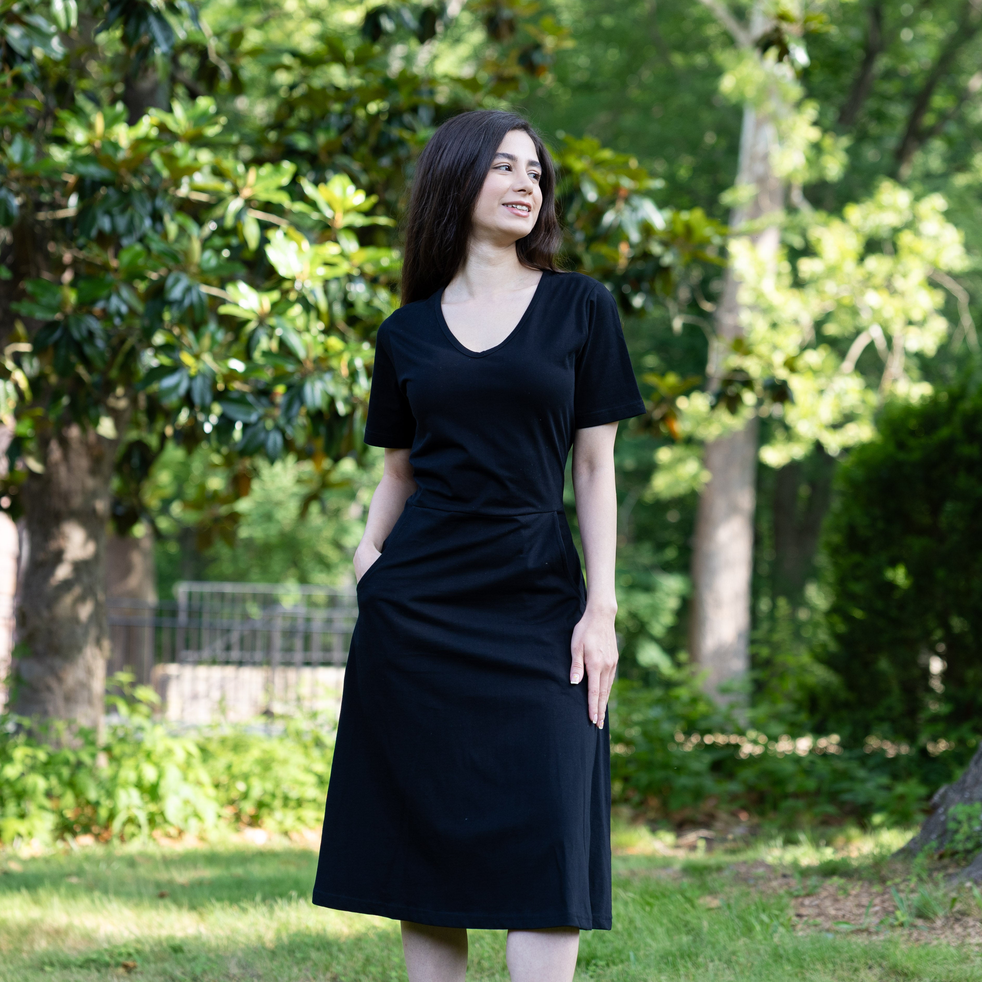 Onyx A-Line Dress (With Waist Seam)
