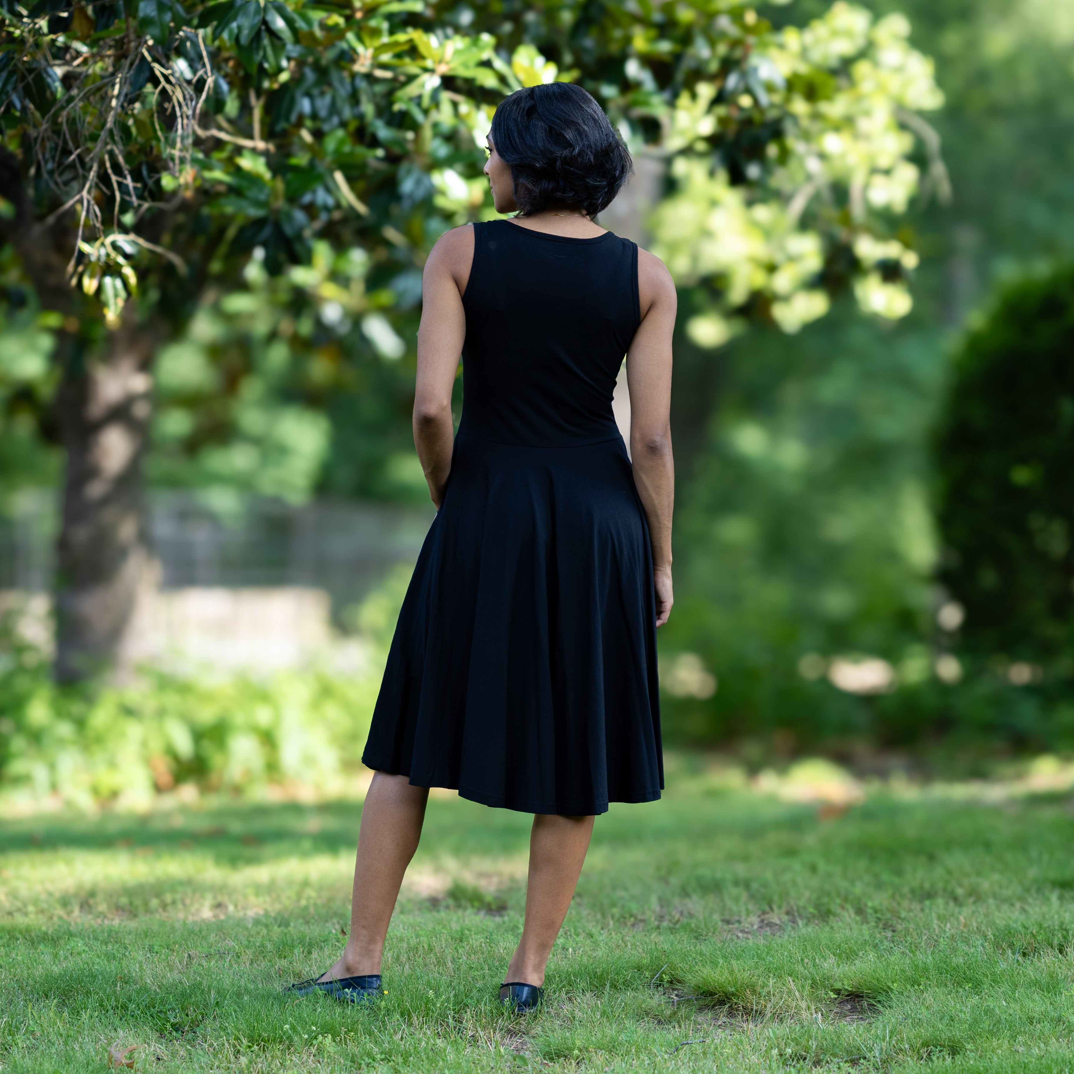 Onyx Sleeveless Full Twirl Dress