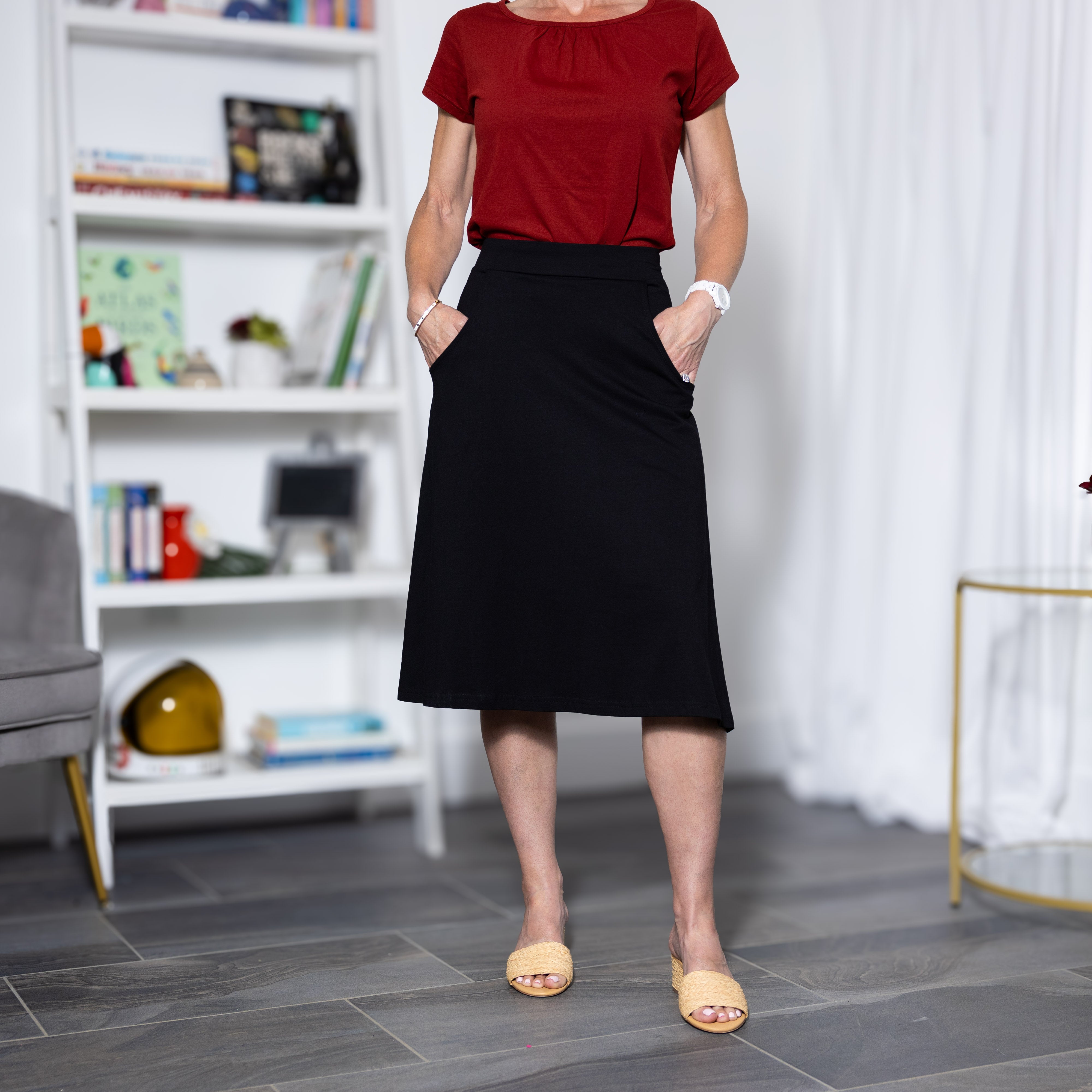 Onyx Black A-Line Skirt