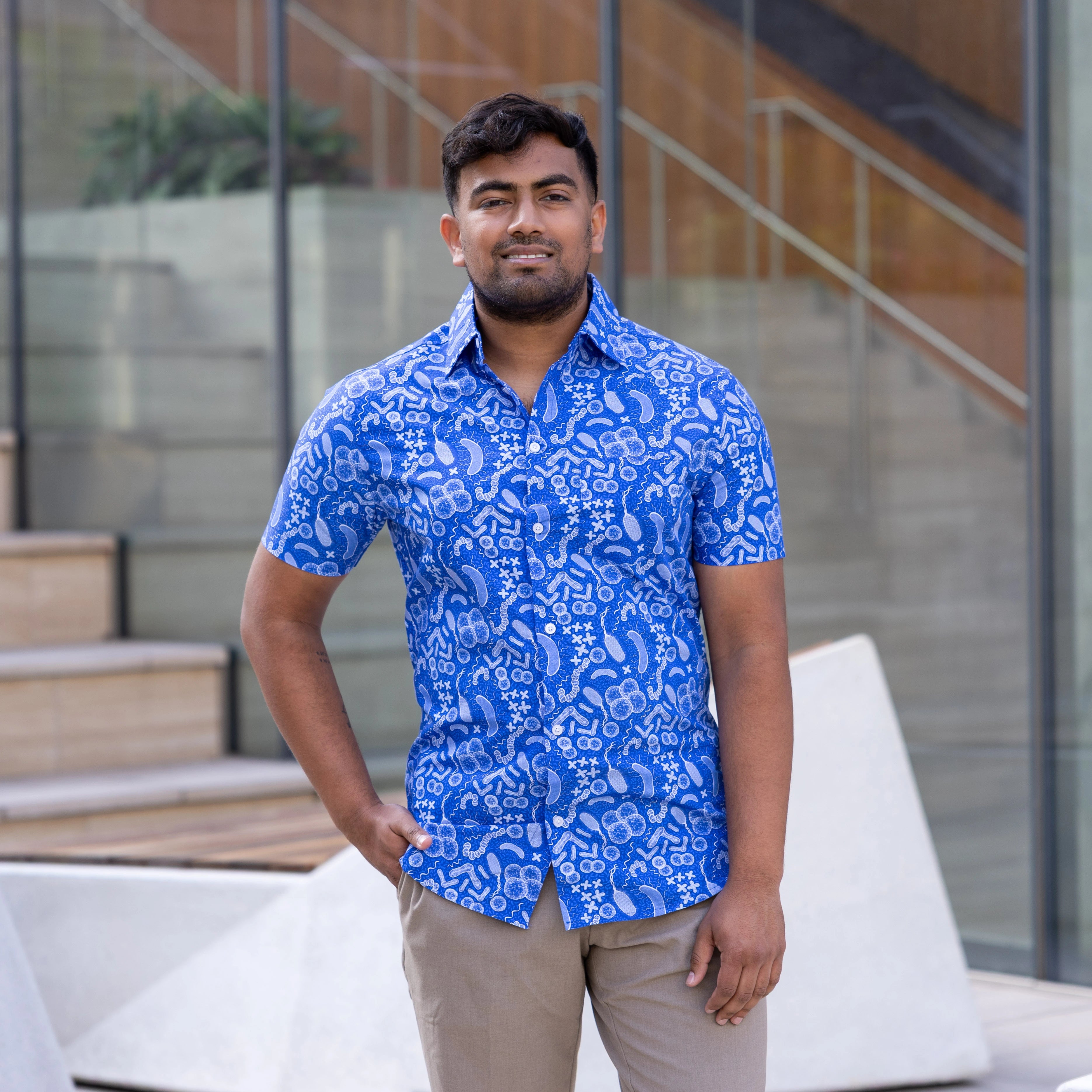 Paisley Bacteria Short Sleeves Button-Up Shirt