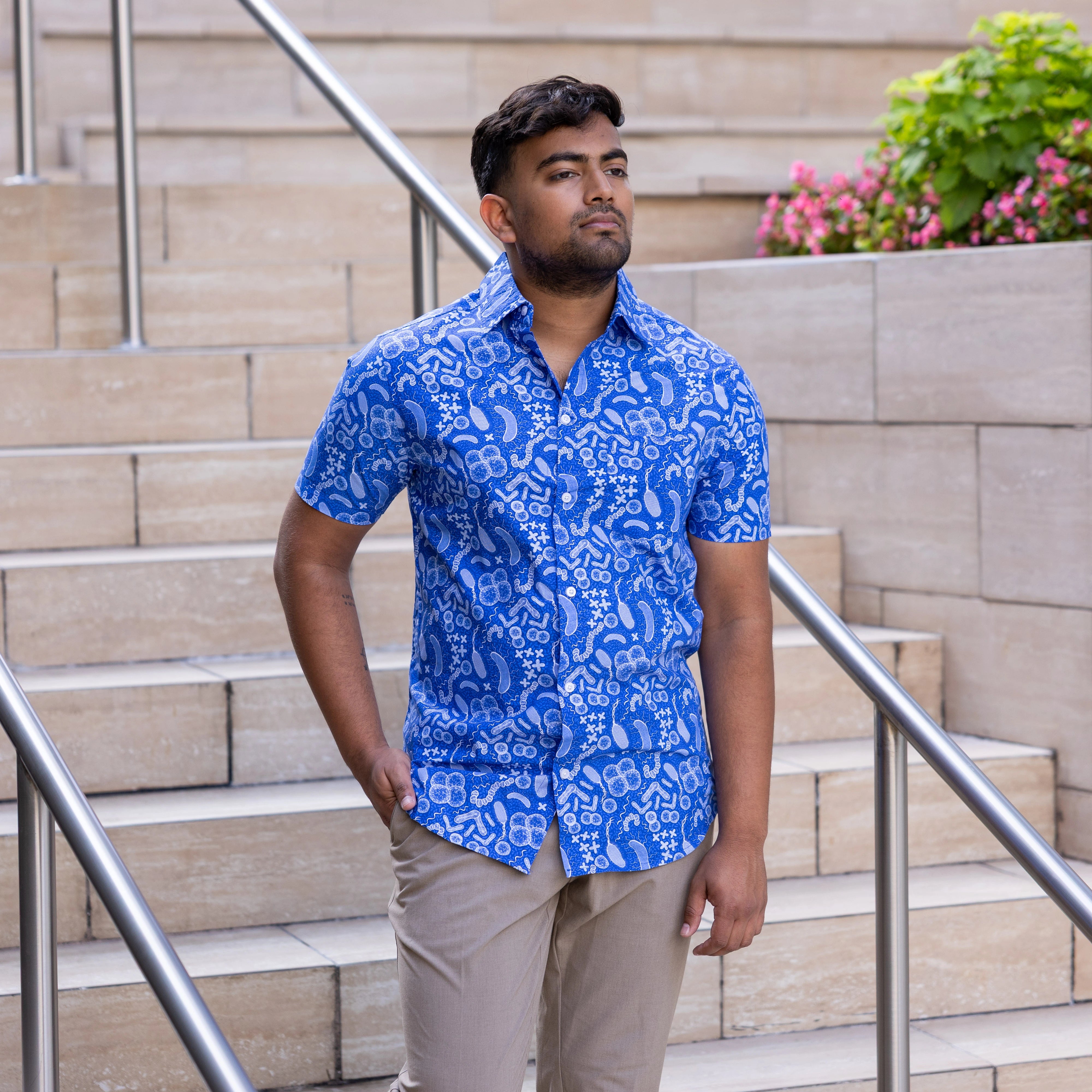 Paisley Bacteria Short Sleeves Button-Up Shirt