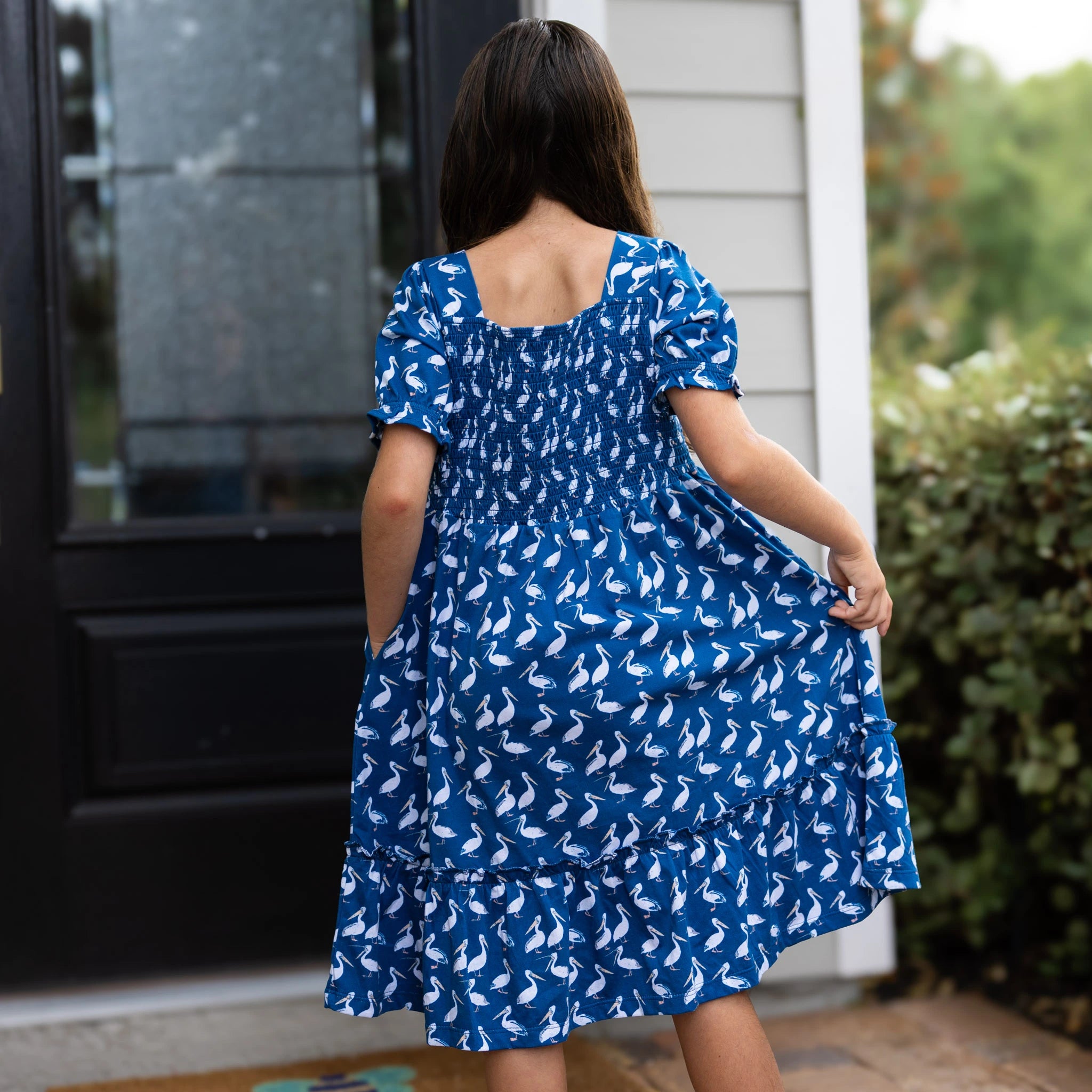 Pelicans Square-Neck Kids Dress