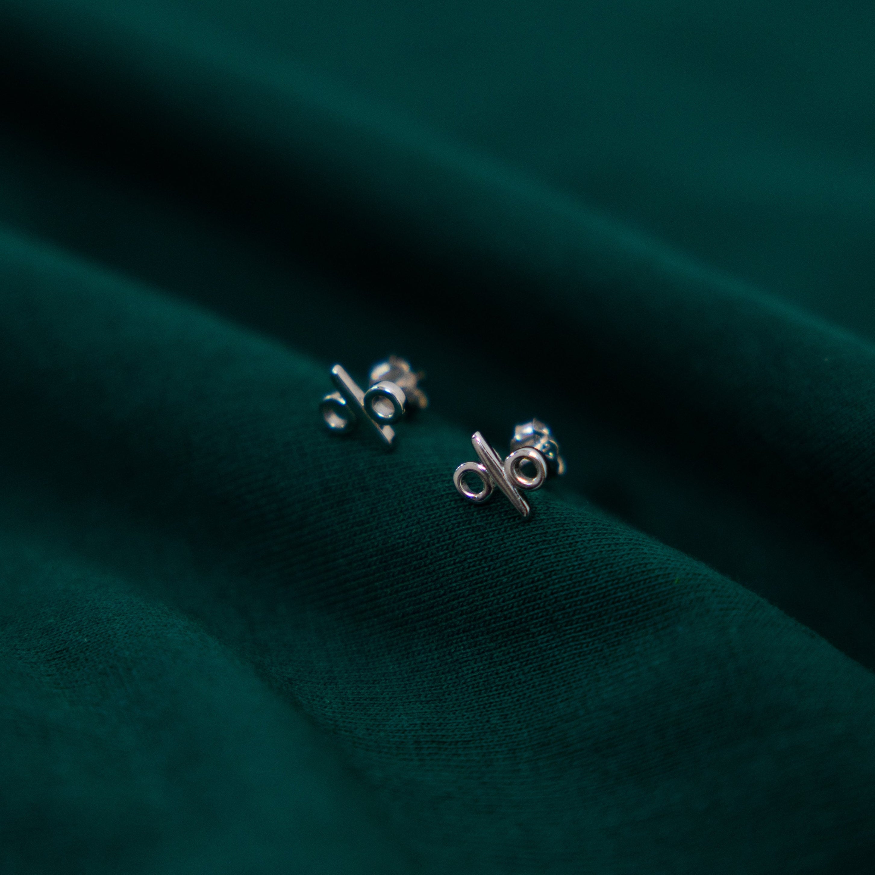 Percentage Sign Sterling Silver Earrings