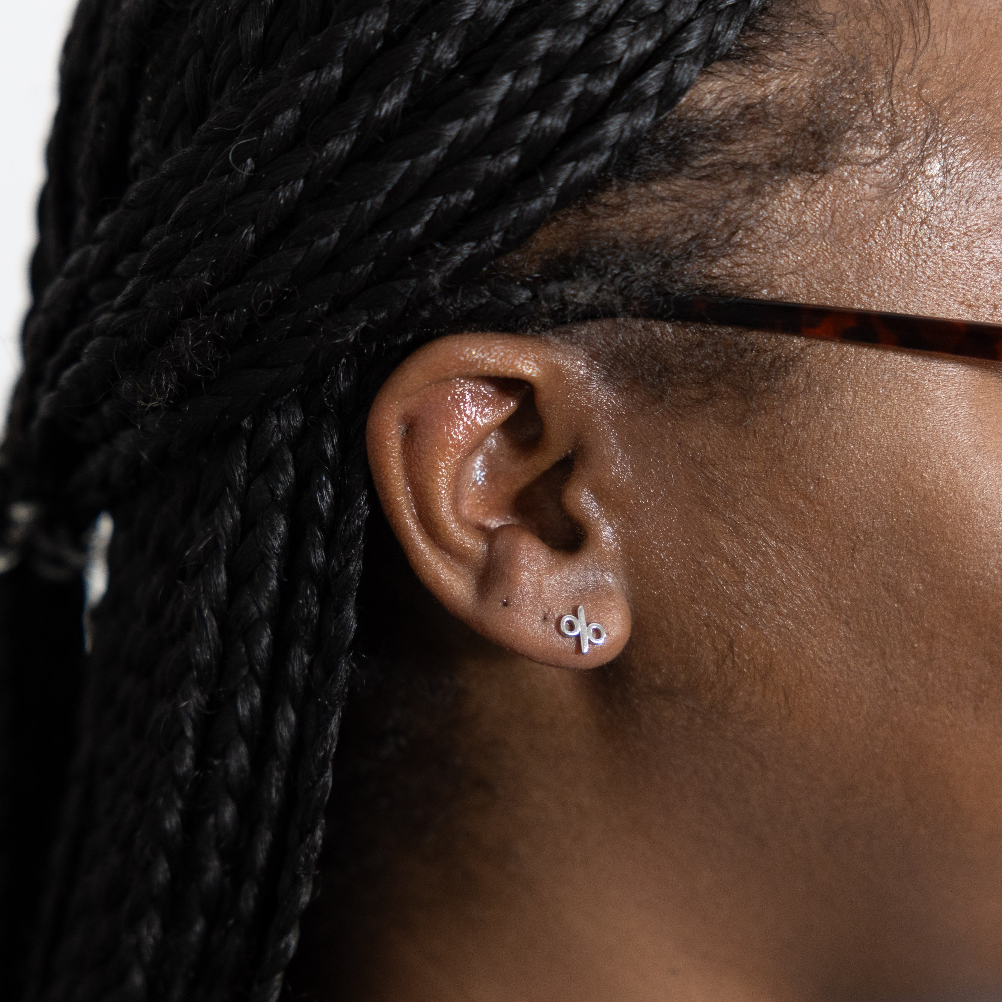 Percentage Sign Sterling Silver Earrings