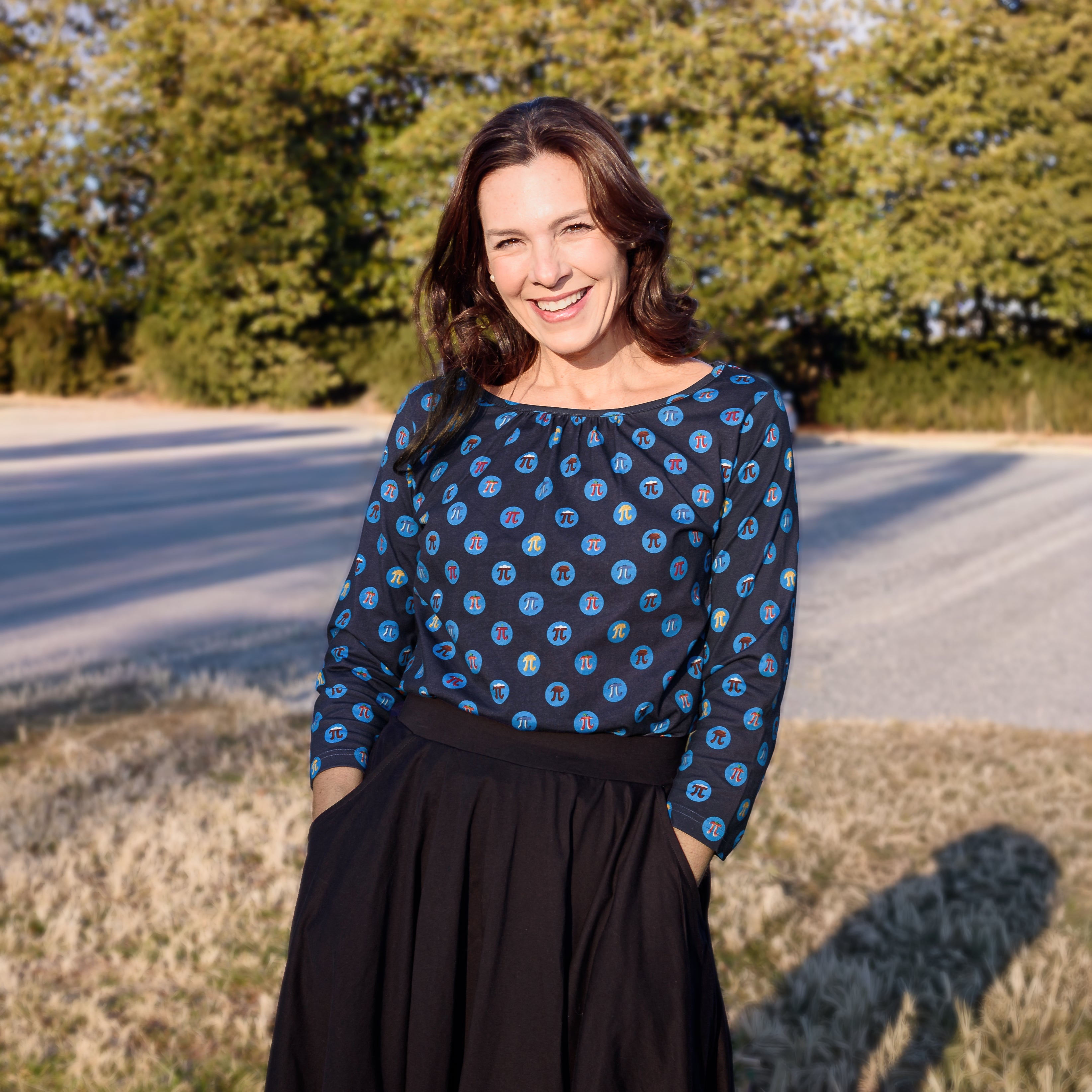 Pi Polka Dots 3/4th Sleeves Ida Top