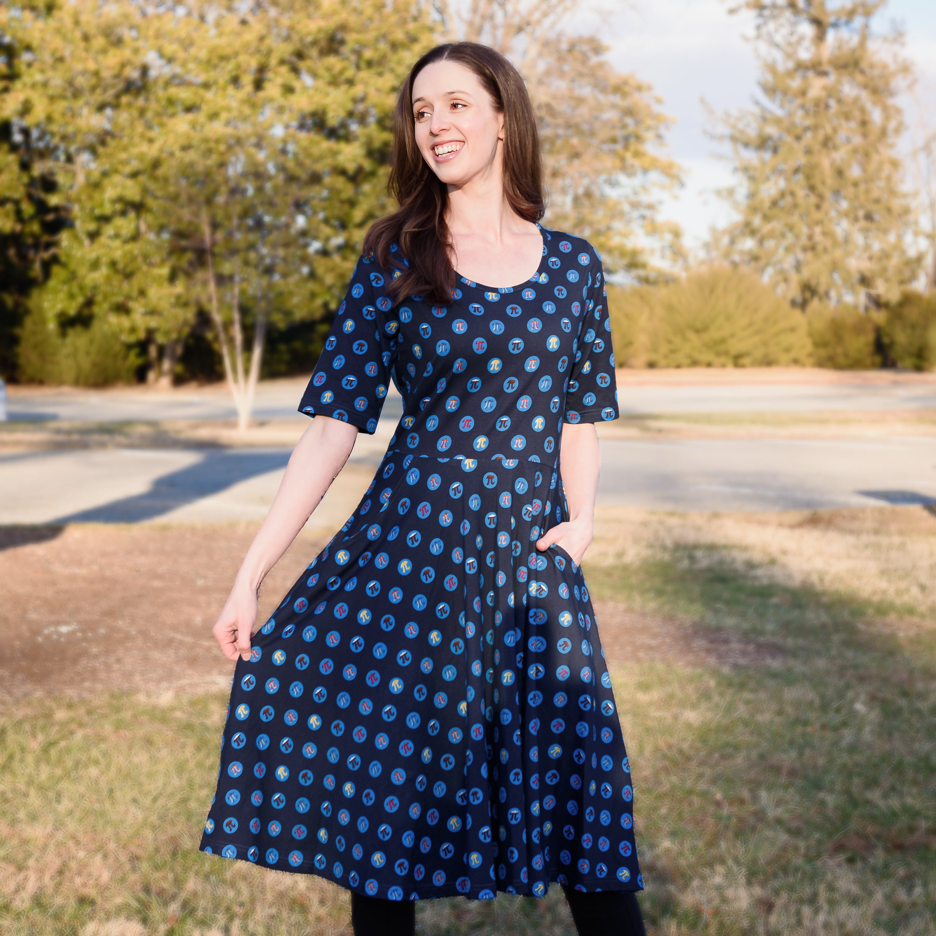 Pi Polka Dots Twirl Dress