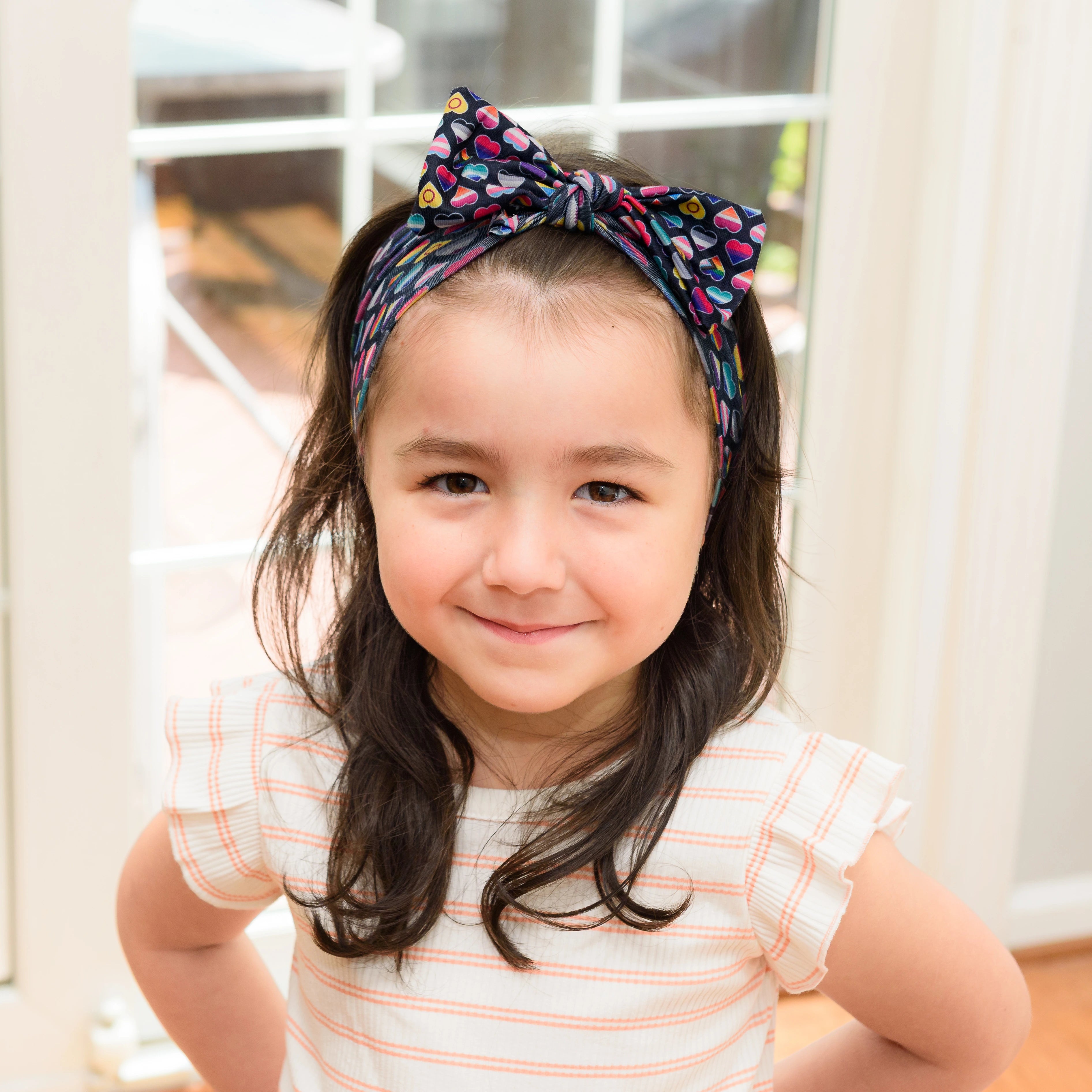 Pride Hearts Kids Bow Headband