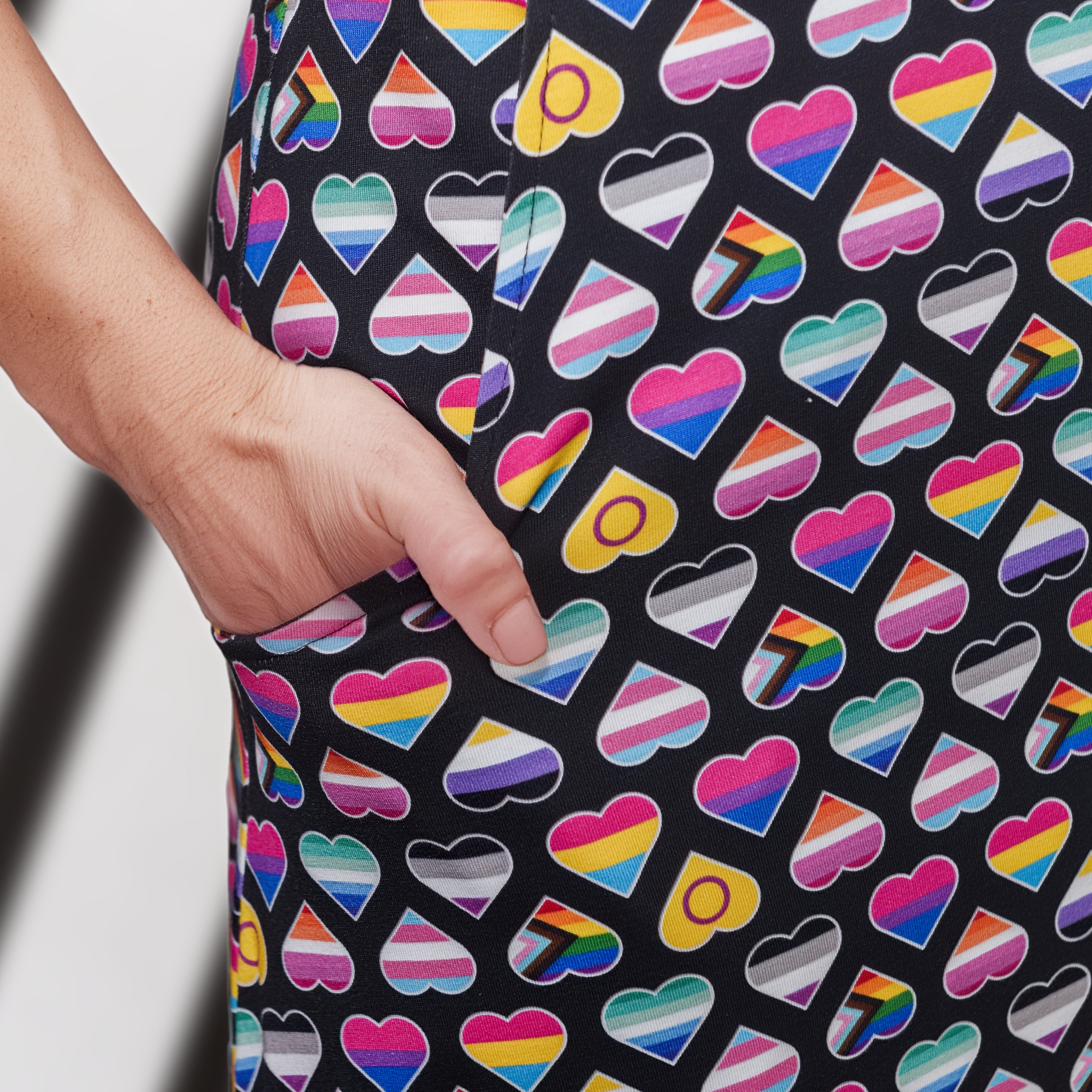 Pride Hearts Midi Dress (With Waist Seam)