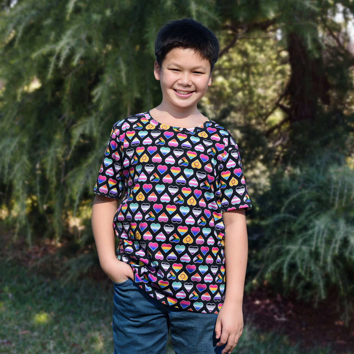 Pride Hearts Kids T-Shirt Sample - 11/12 YEARS