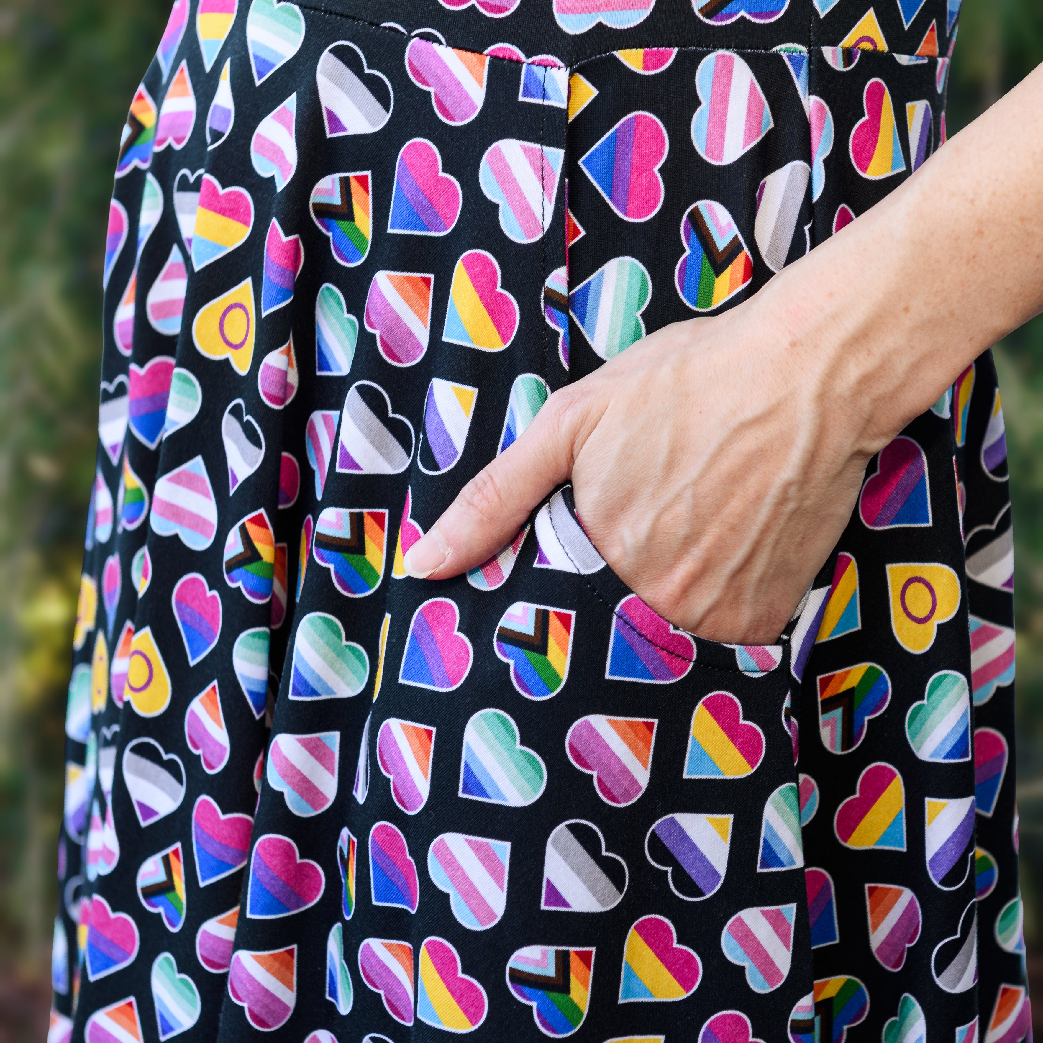 Pride Hearts Twirl Dress with Pockets