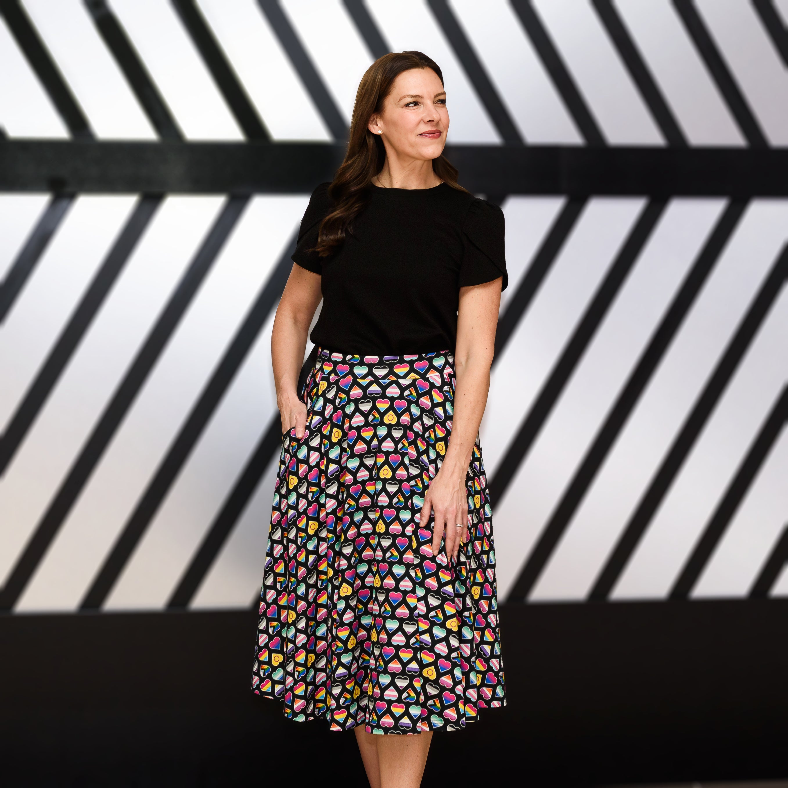 Pride Hearts 3/4th Twirl Skirt