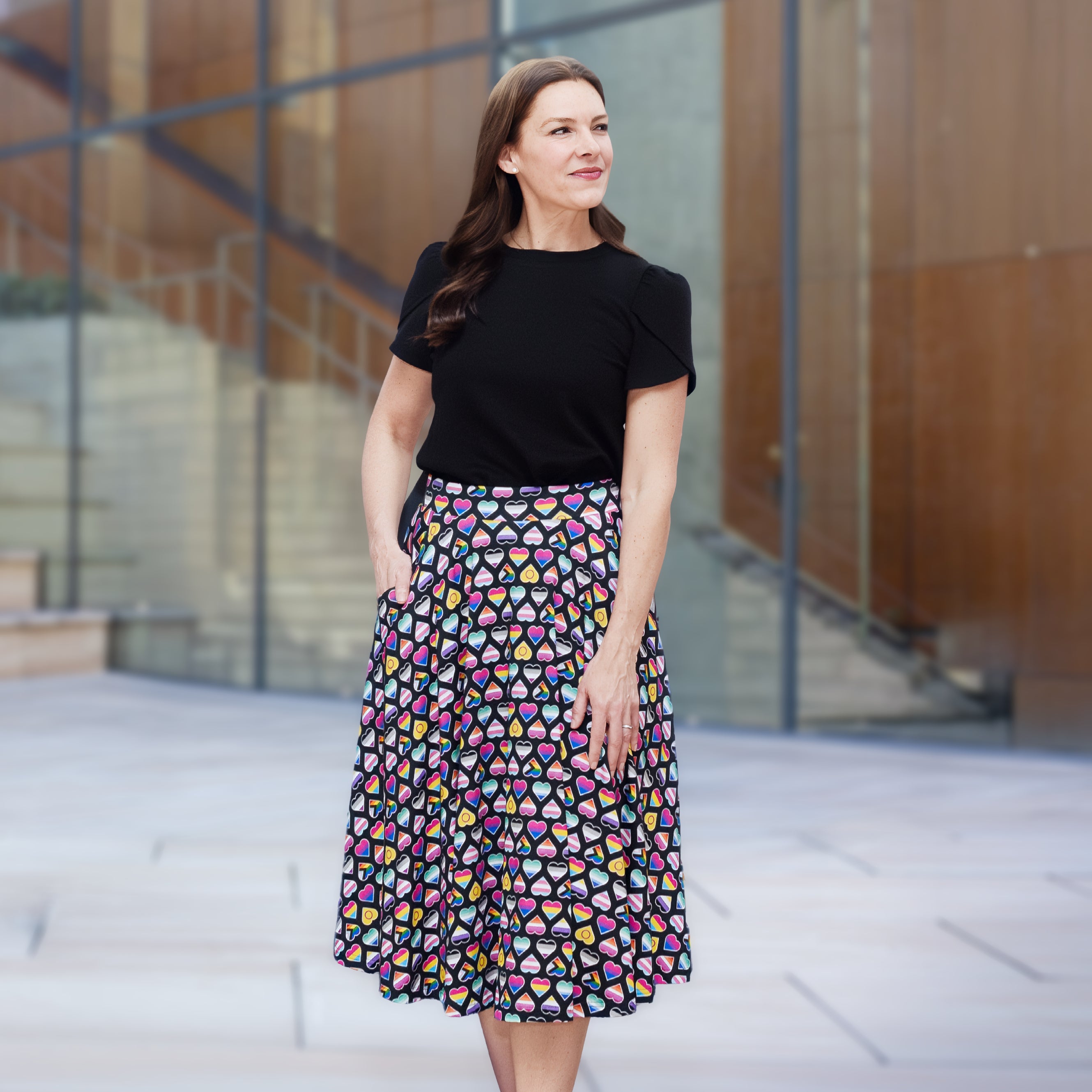 Pride Hearts 3/4th Twirl Skirt