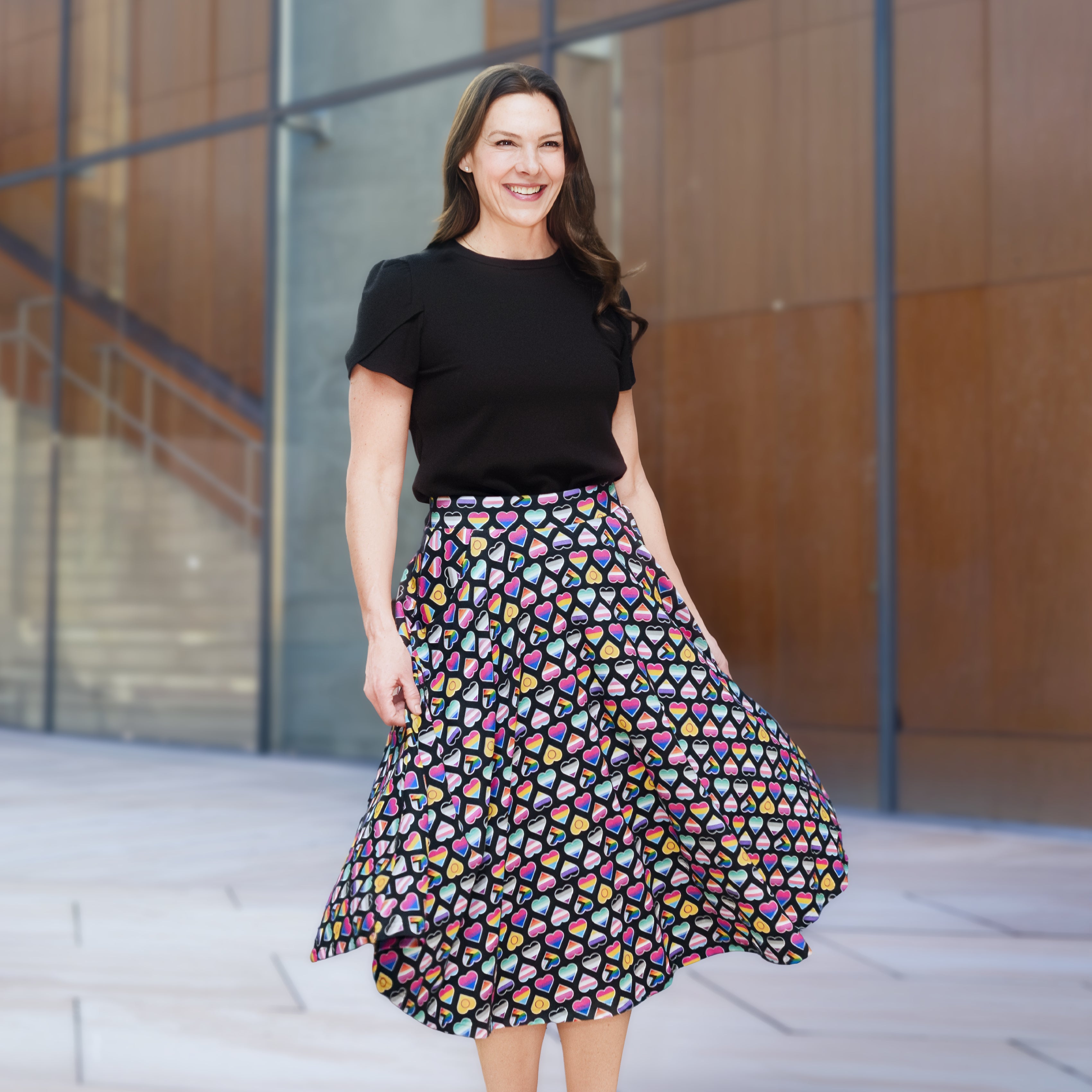 Pride Hearts 3/4th Twirl Skirt