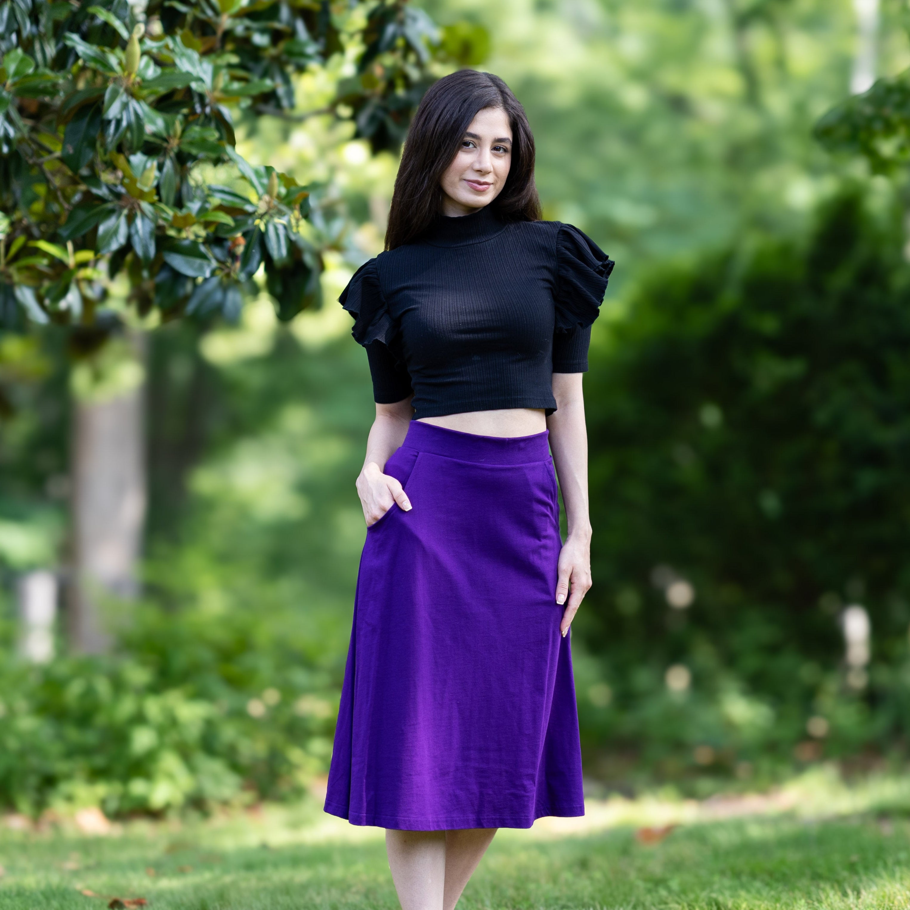 Purple A-Line Skirt