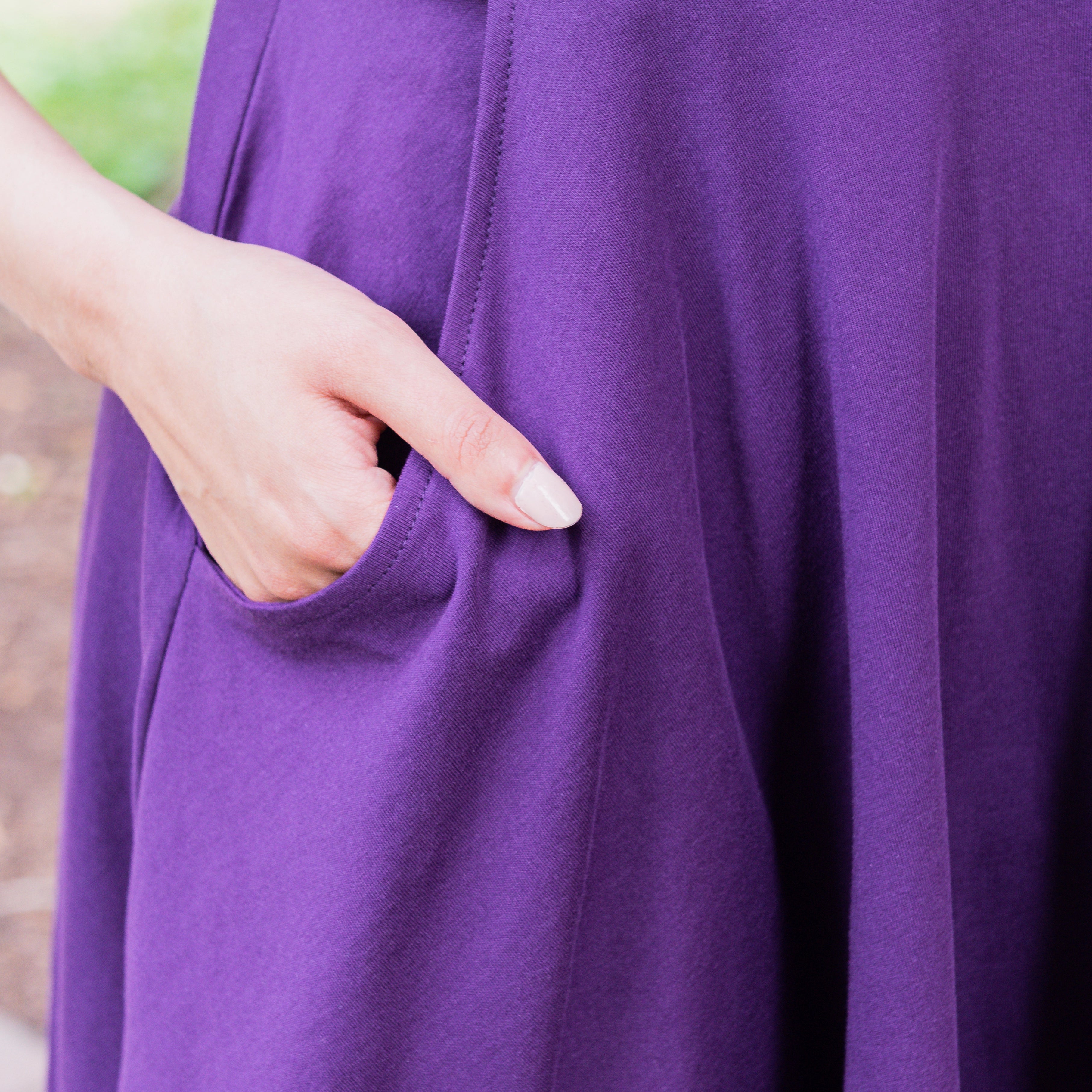 Purple Petite Twirl Dress with Pockets