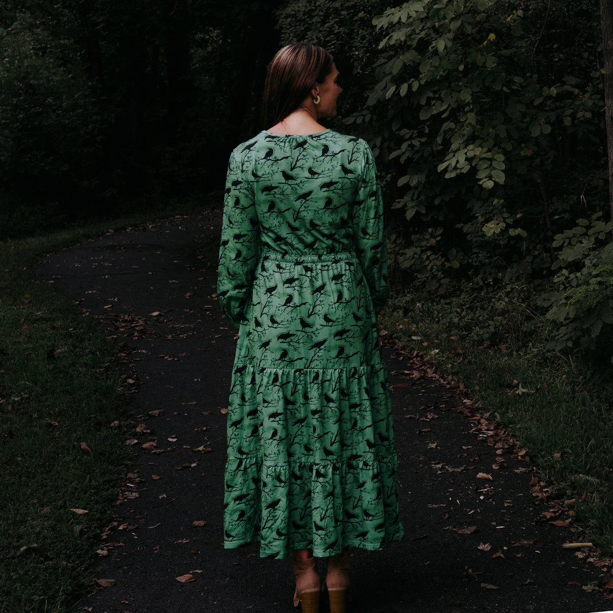 Quoth The Raven Midi Dress with Pockets