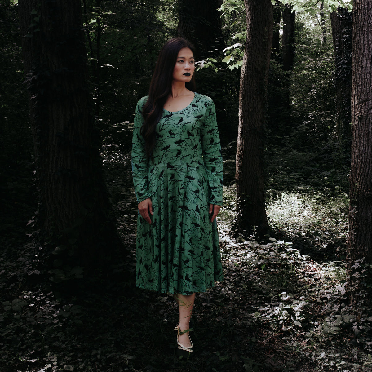 Quoth The Raven Twirl Dress with Pockets