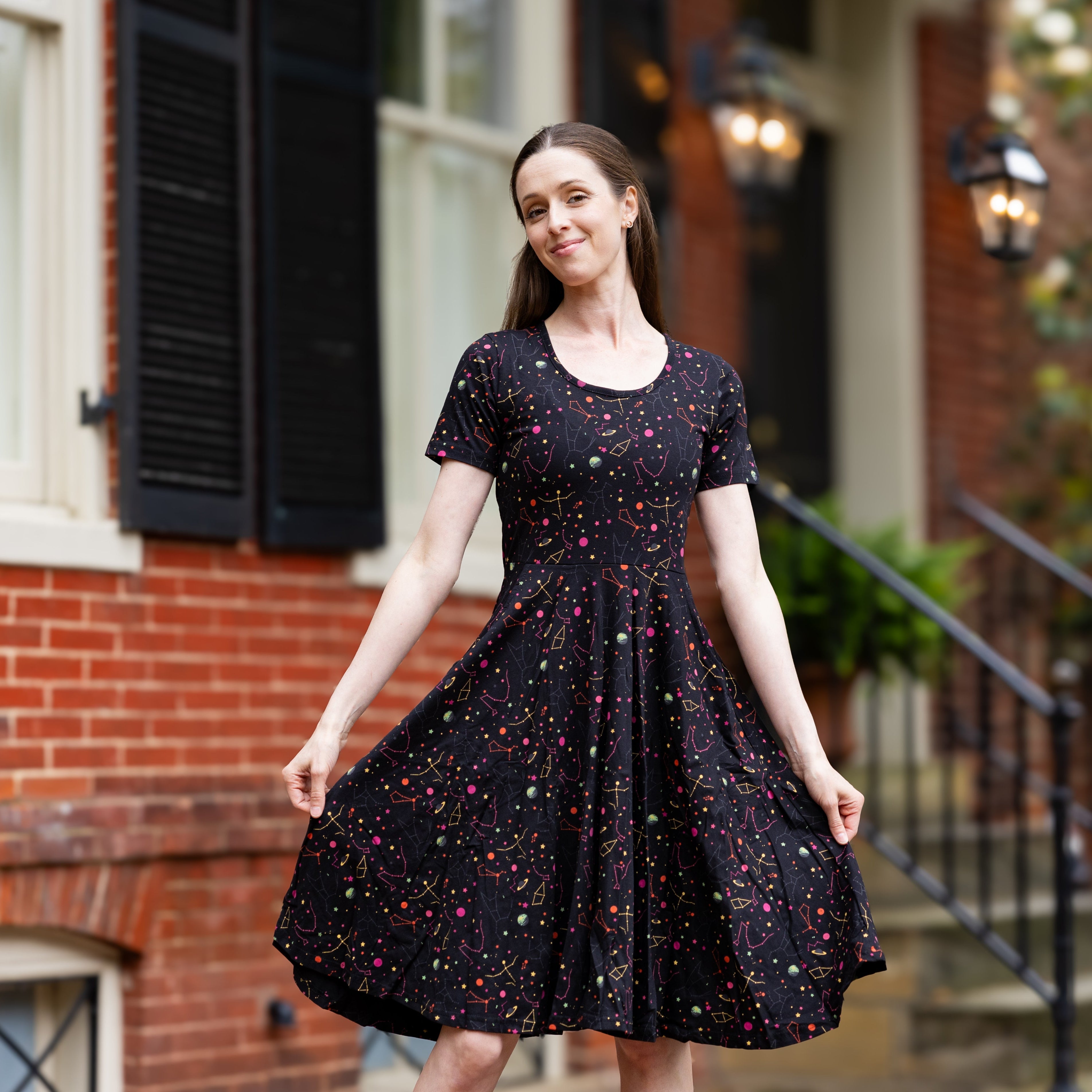 Rainbow Constellations Glow-in-the-Dark Twirl Dress