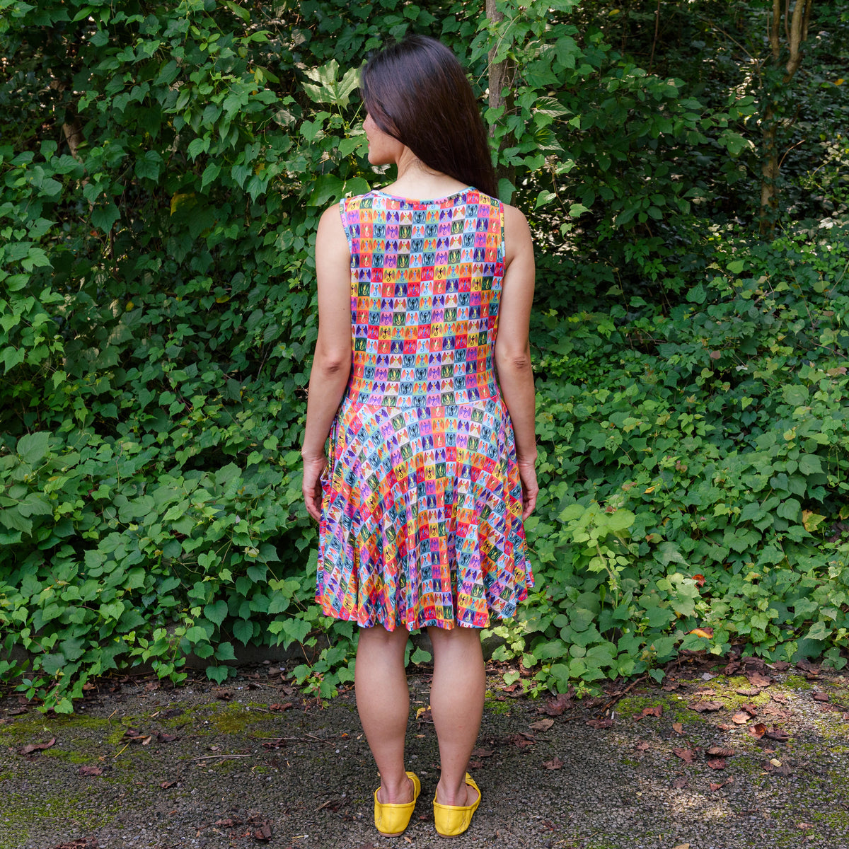 Rainbow Dragons Skater Dress with Pockets