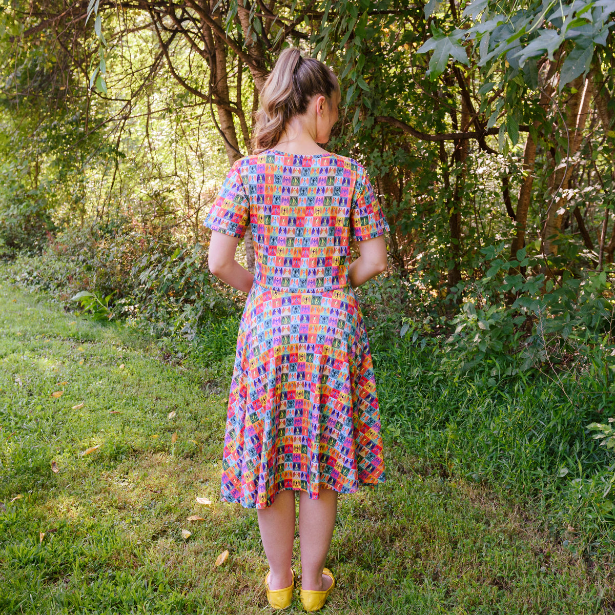 Rainbow Dragons Twirl Dress with Pockets