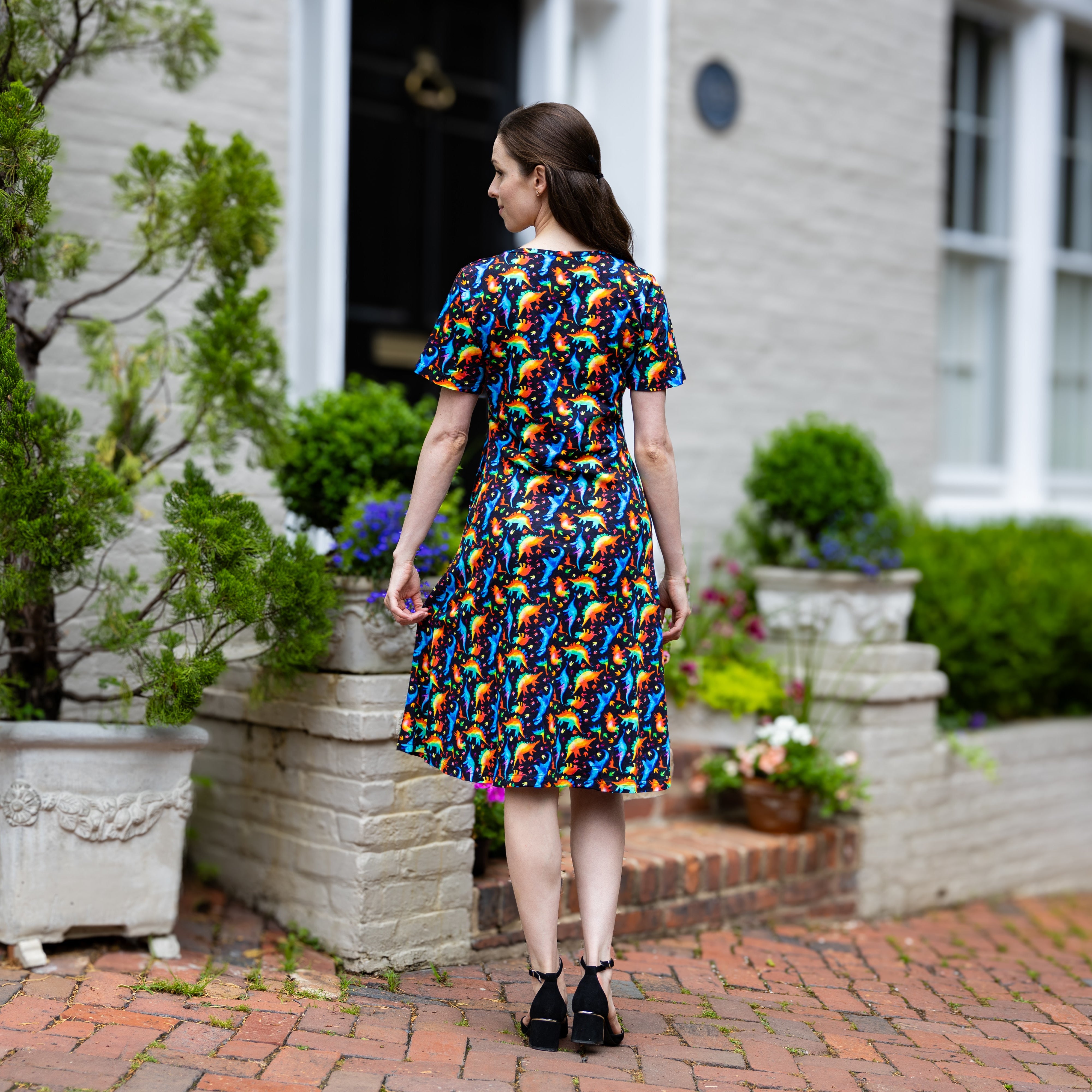 Rainbowsaurus A-Line Dress (No Waist Seam)