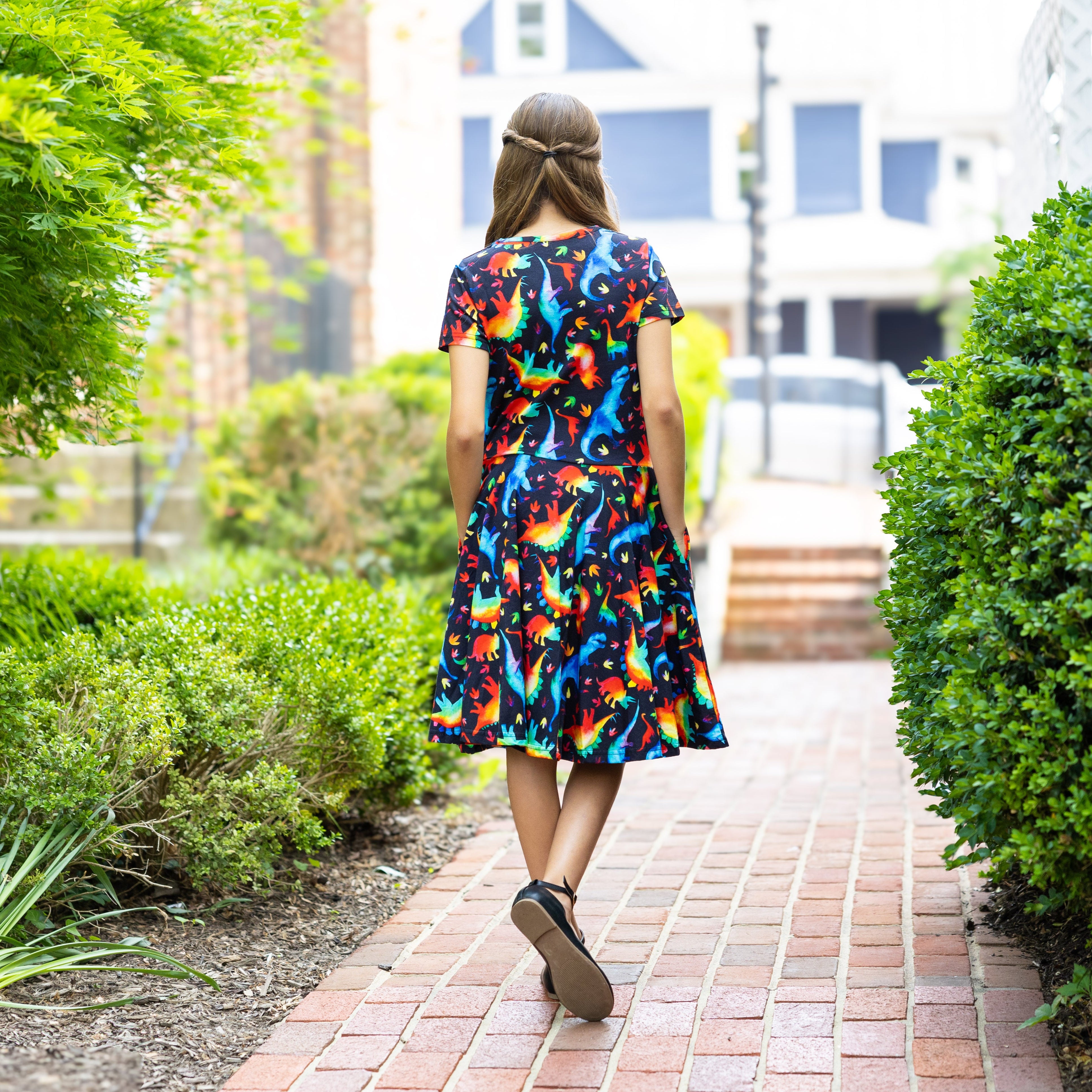 Rainbowsaurus Kids Twirl Dress