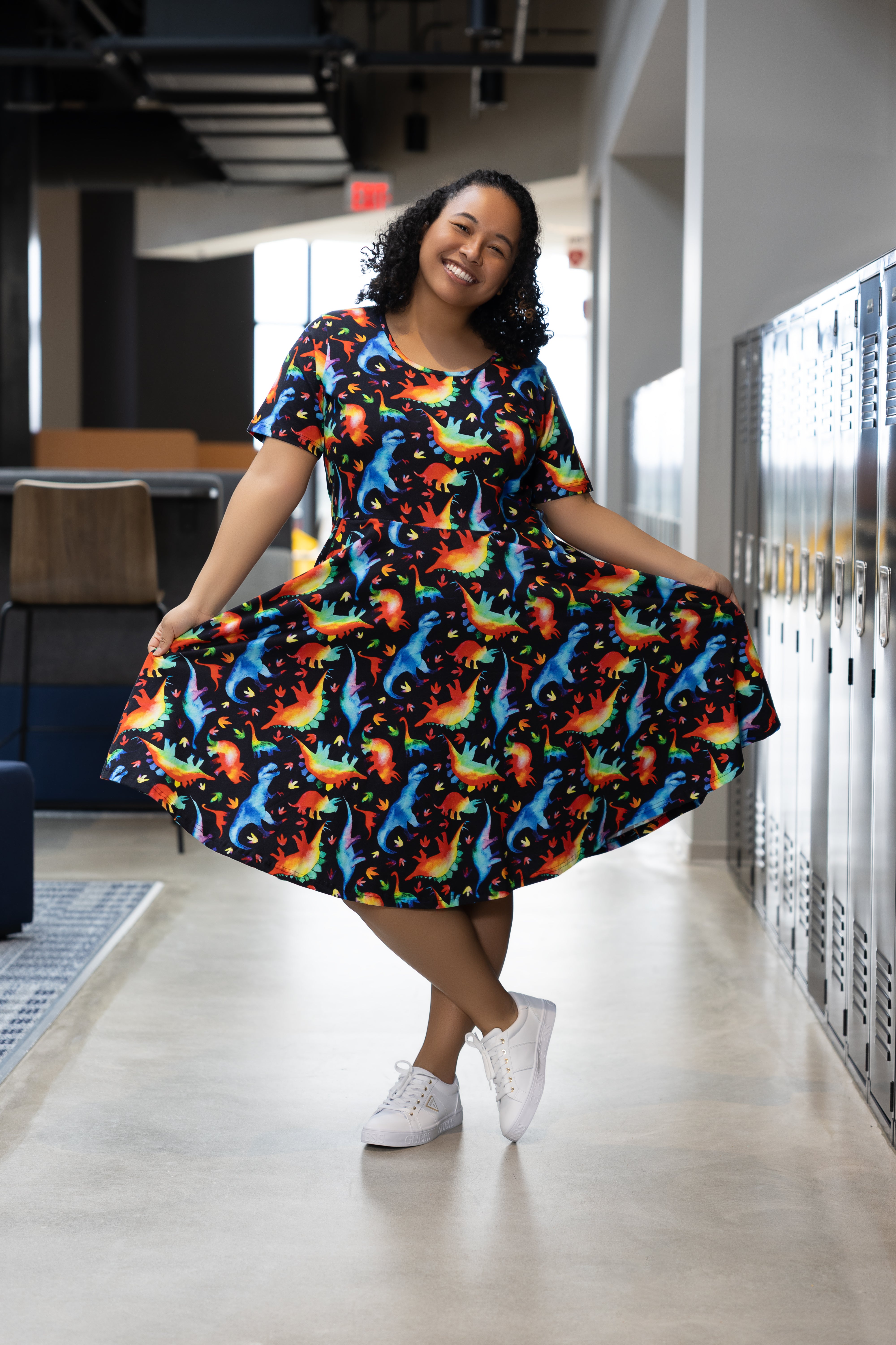 Rainbowsaurus Twirl Dress