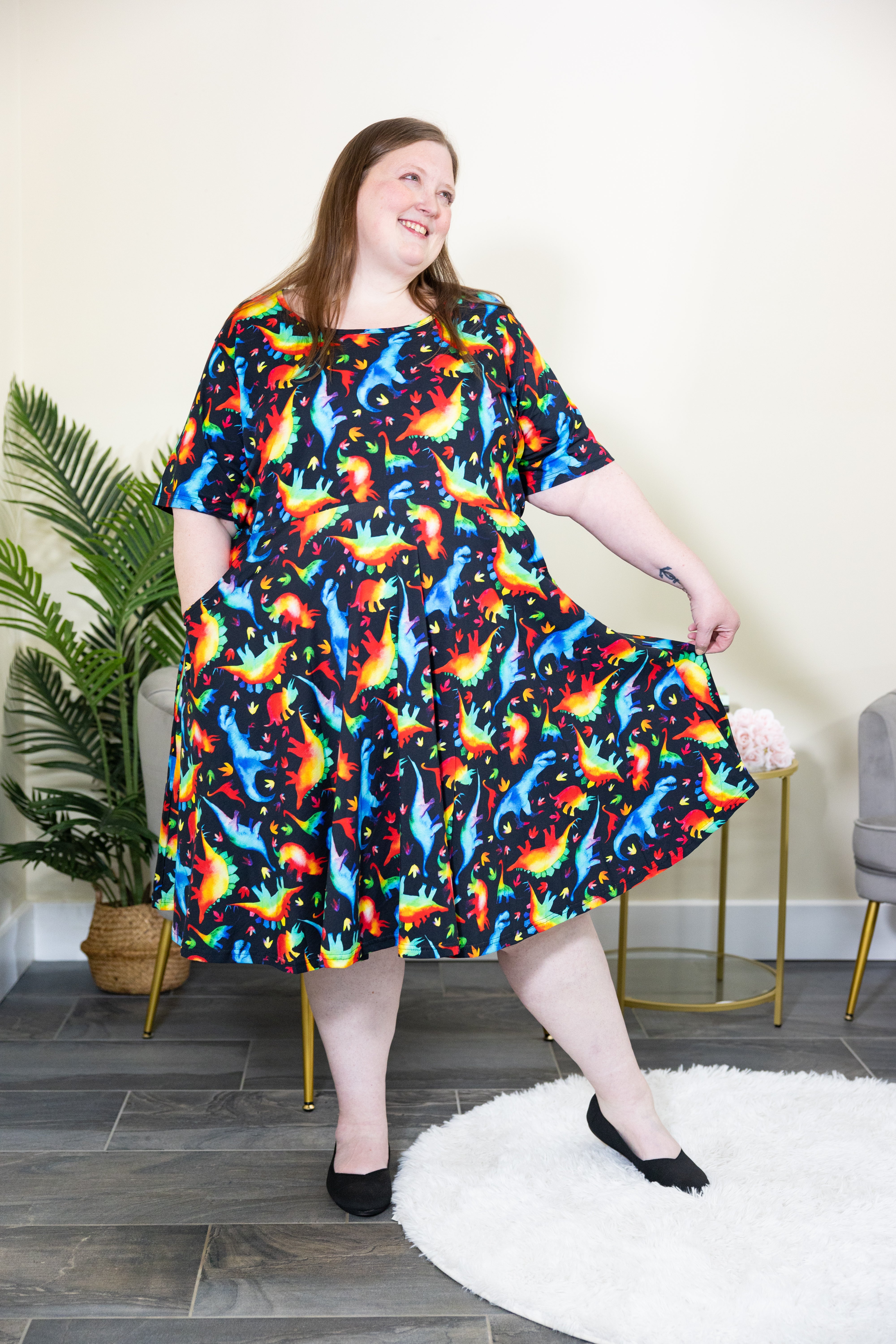 Rainbowsaurus Twirl Dress