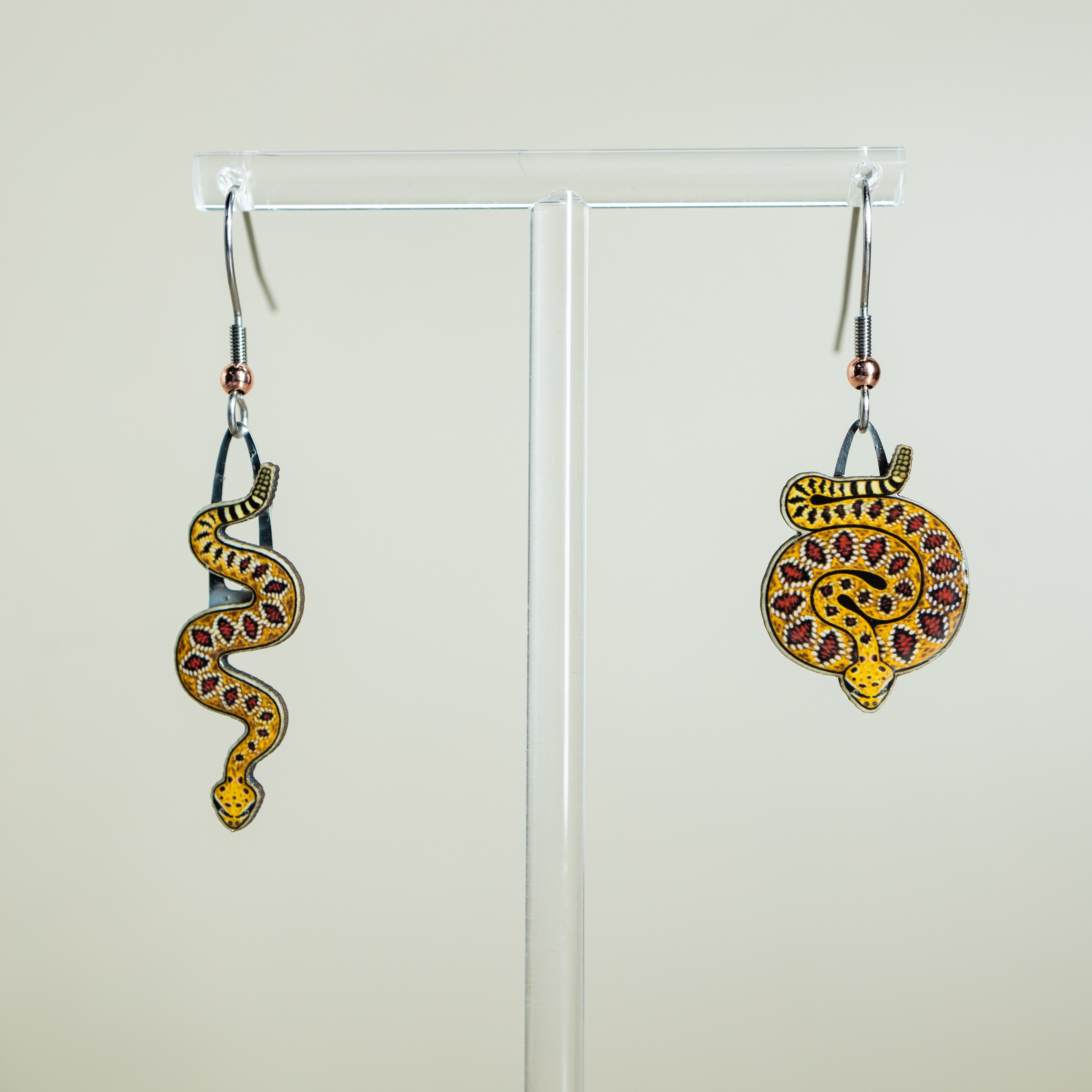 Western Diamondback Snake Earrings