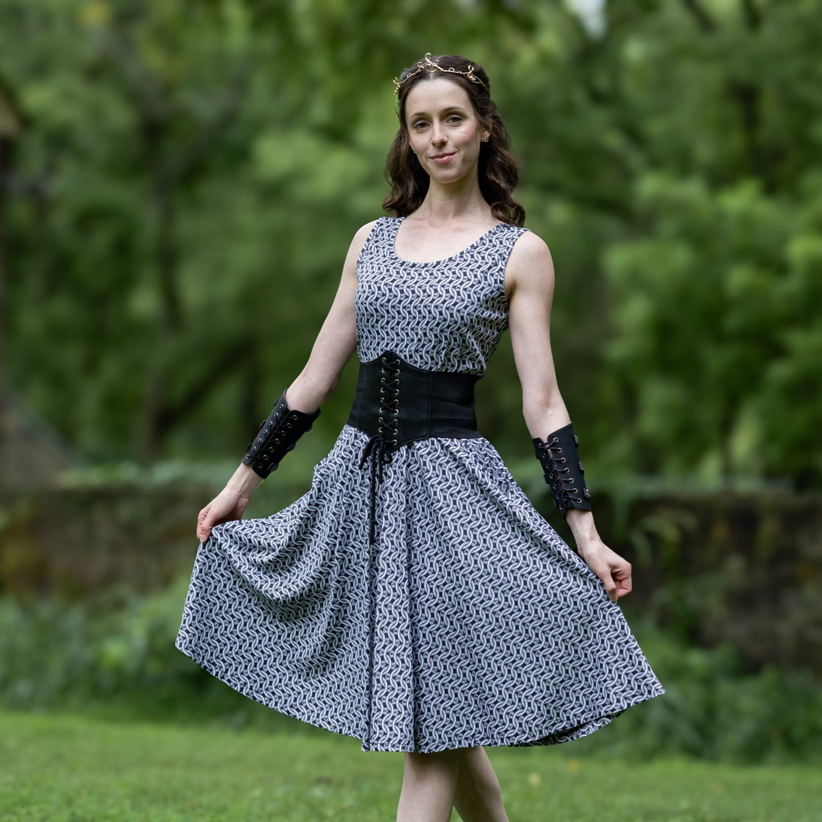 Chainmail Sleeveless Twirl Dress