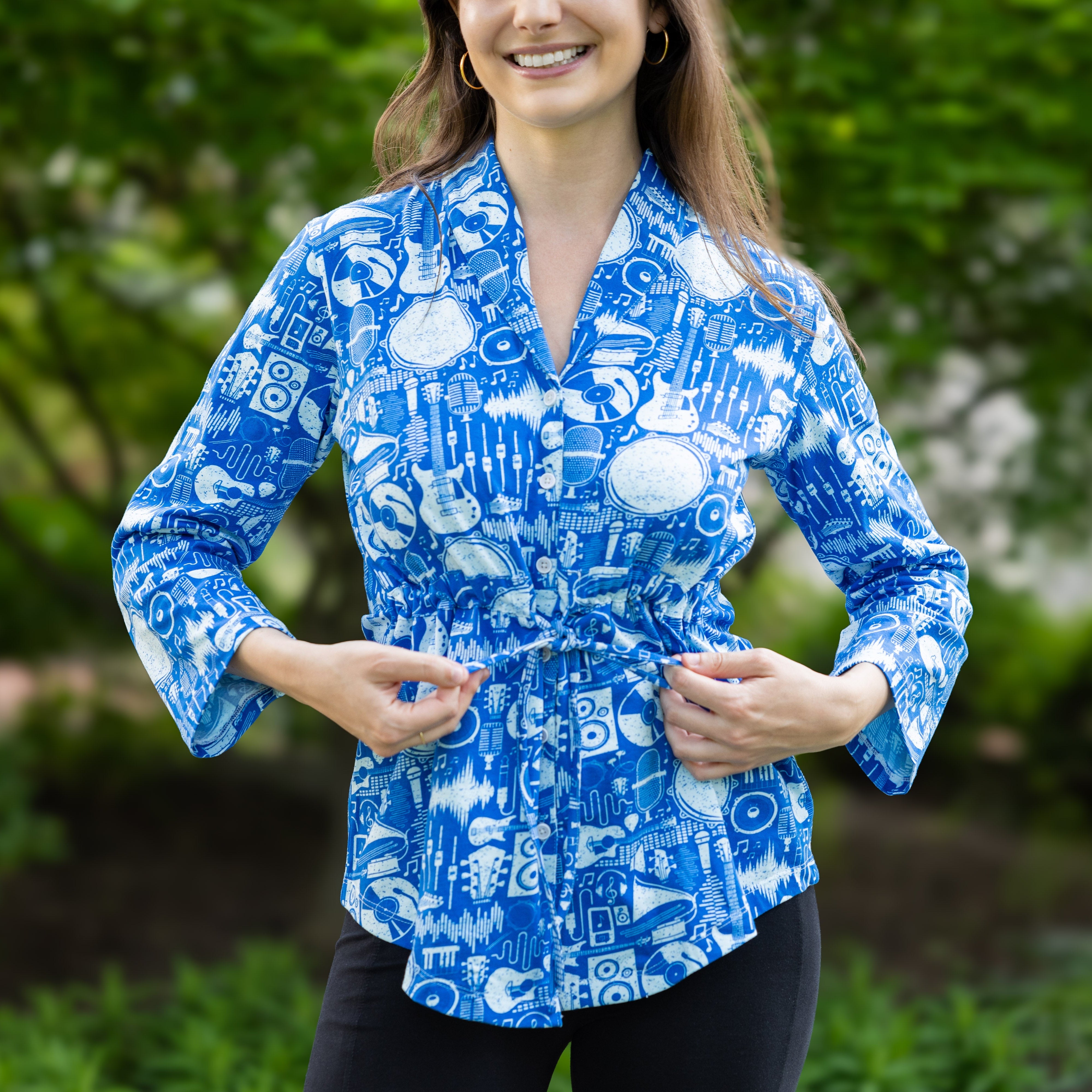 Retro Music Drawstring Top