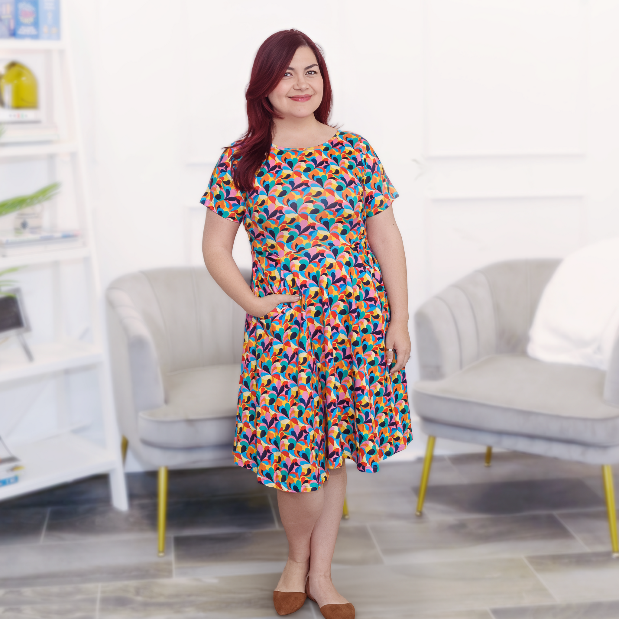 white christmas dresses Swirl Print Multi Tie Sleeveless Dress – Kim Shui Studio main image 0