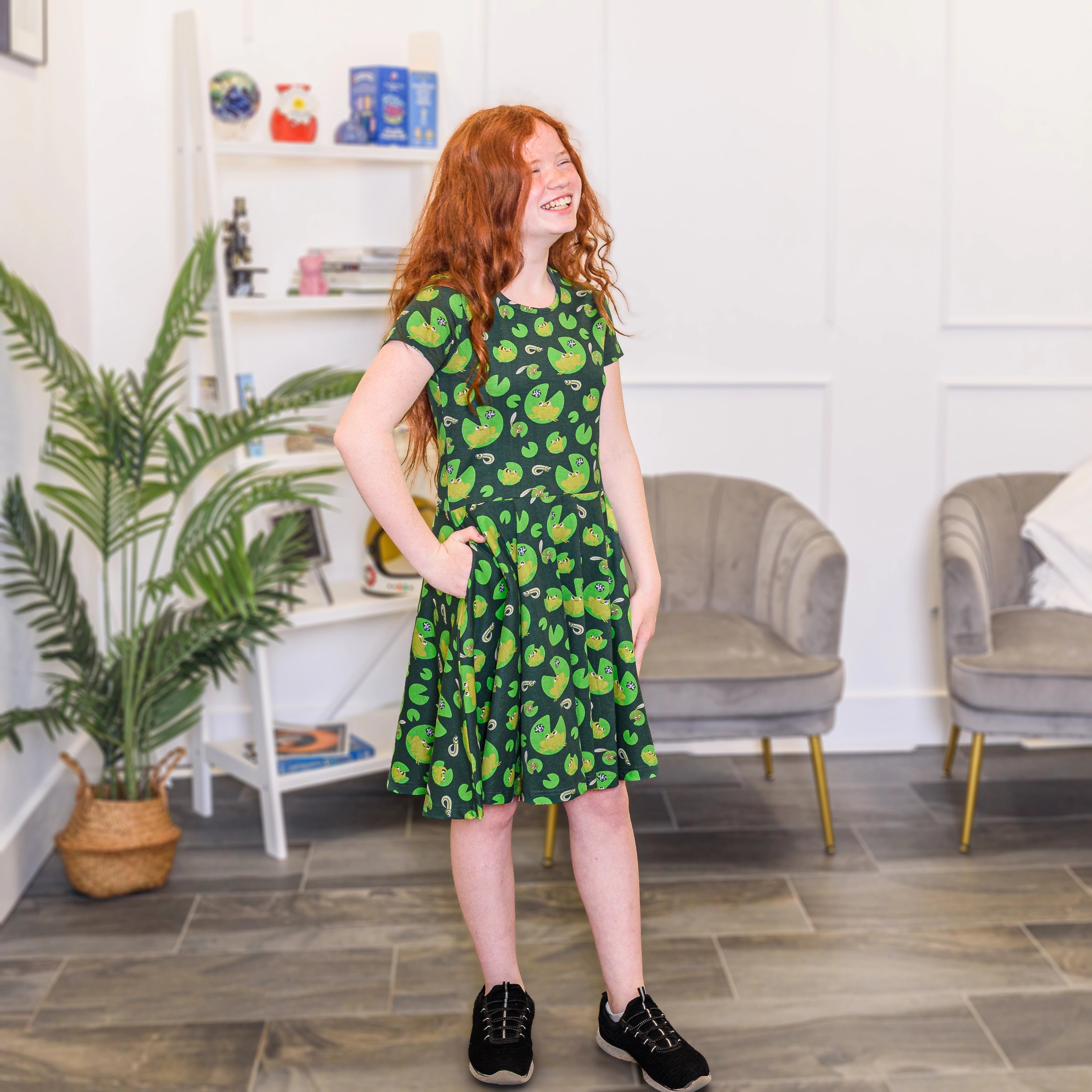 Ribbit Kids Twirl Dress with Pockets